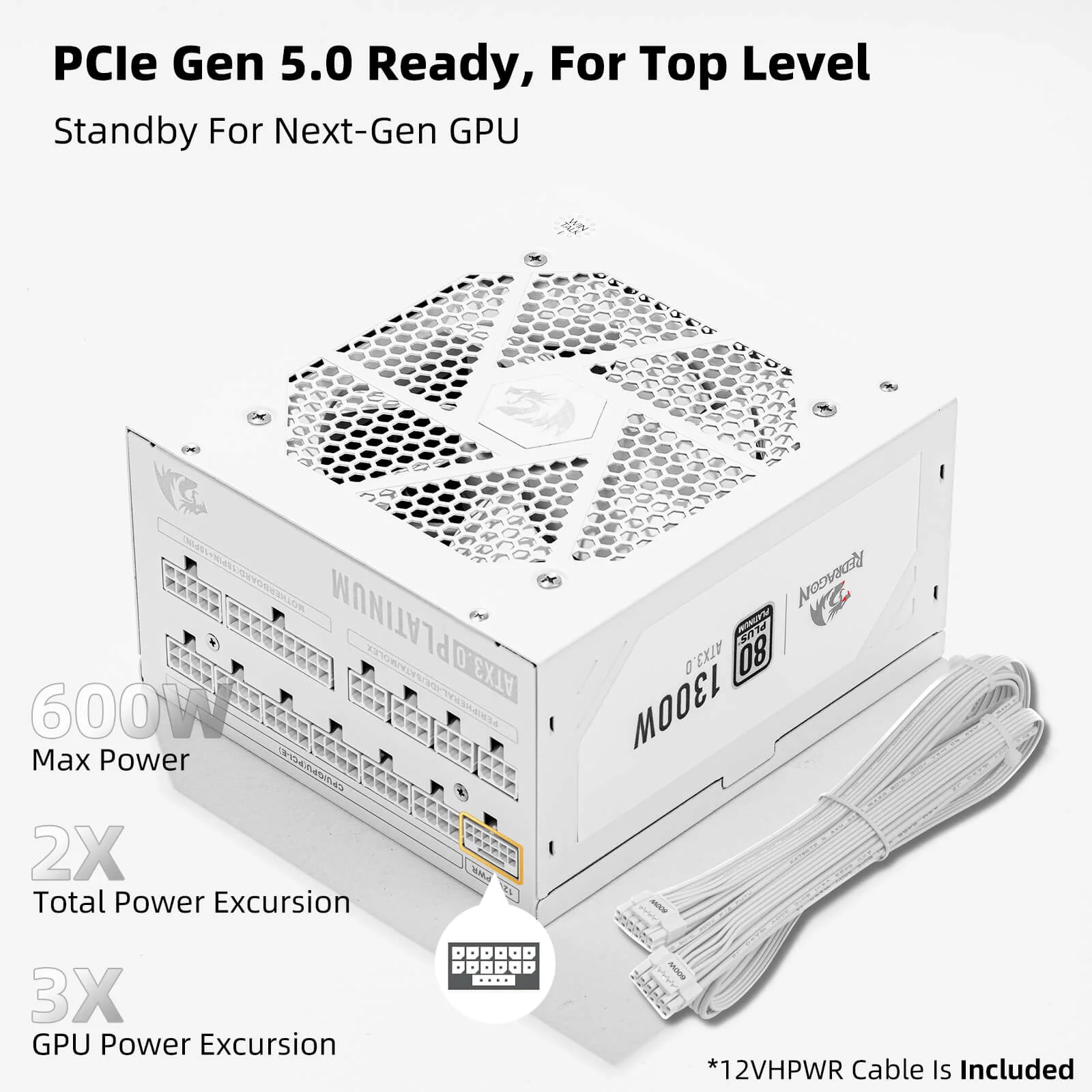 80+ Platinum 1000/1300 Watt ATX 3.0 Fully Modular Power Supply Includes a FREE 12VHPWR Cable - Image 13