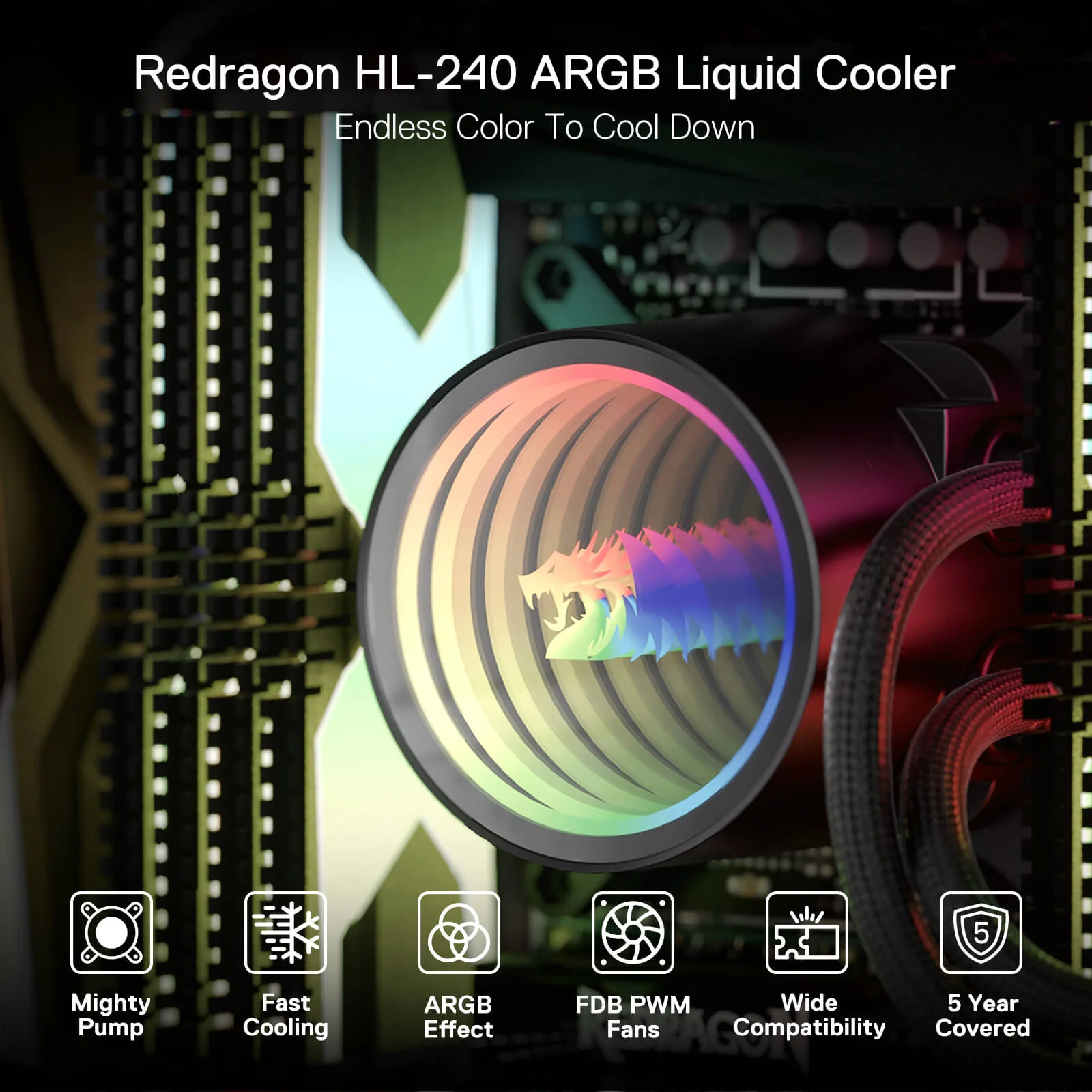 ARGB All-in-one AIO Liquid CPU Cooler - Image 5