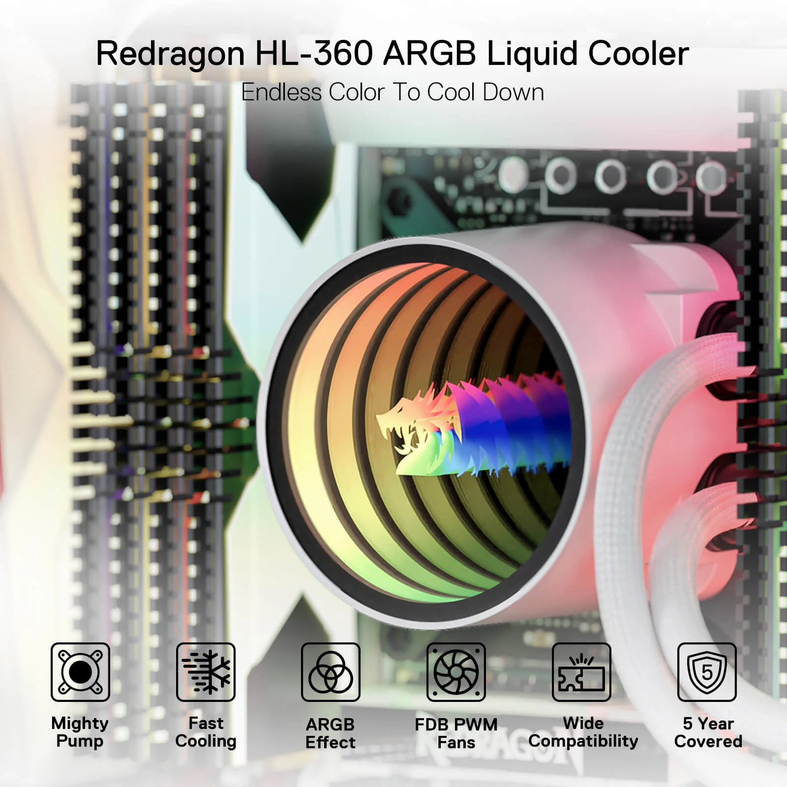 ARGB All-in-one AIO Liquid CPU Cooler - Image 8