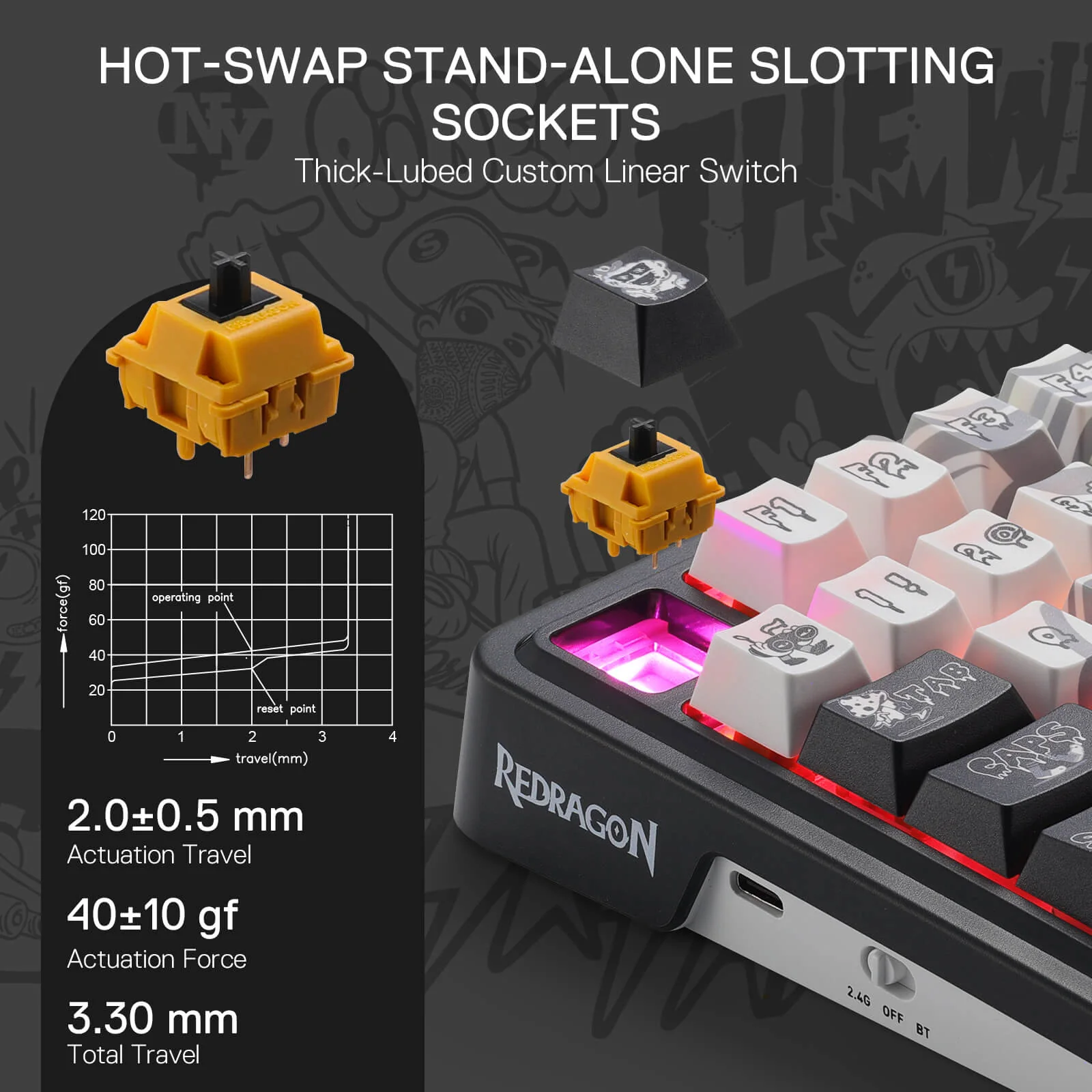 ARTEMIS K719 PRO Graffiti Keyboard - Image 7