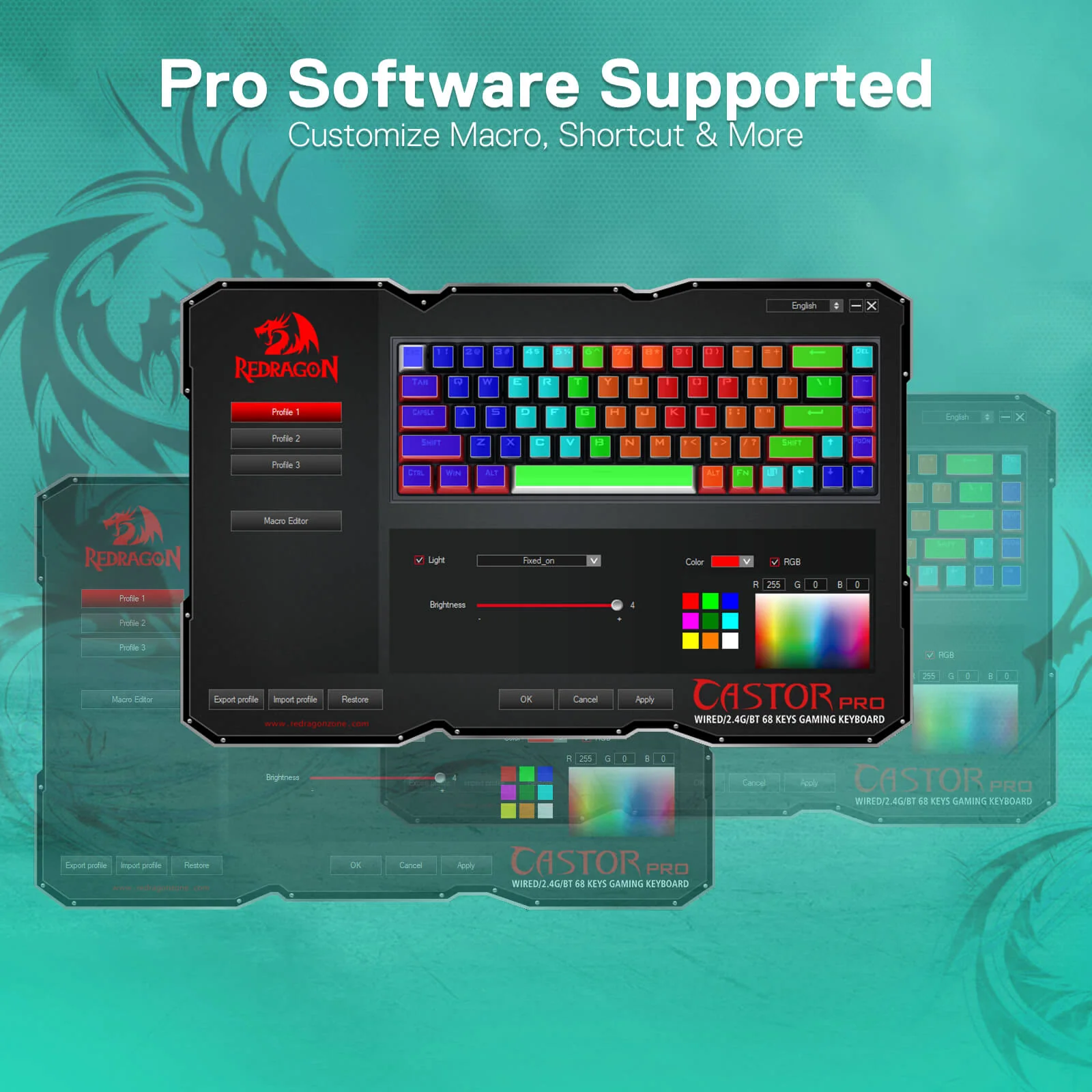 CASTOR K631 PRO 65% Mint Wireless Keyboard - Image 9