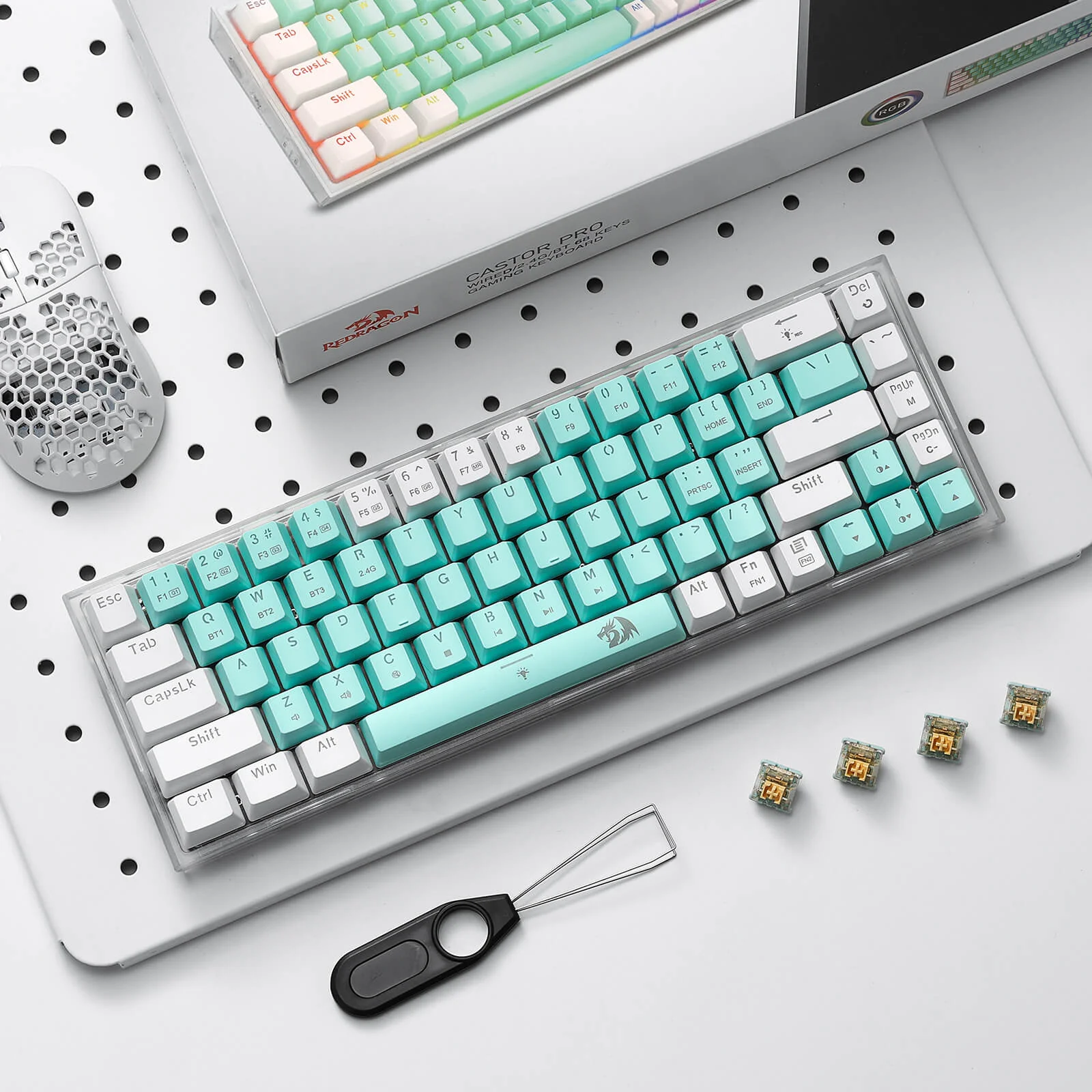 (Open-box) CASTOR K631 PRO 65% Mint Wireless Keyboard - Image 3