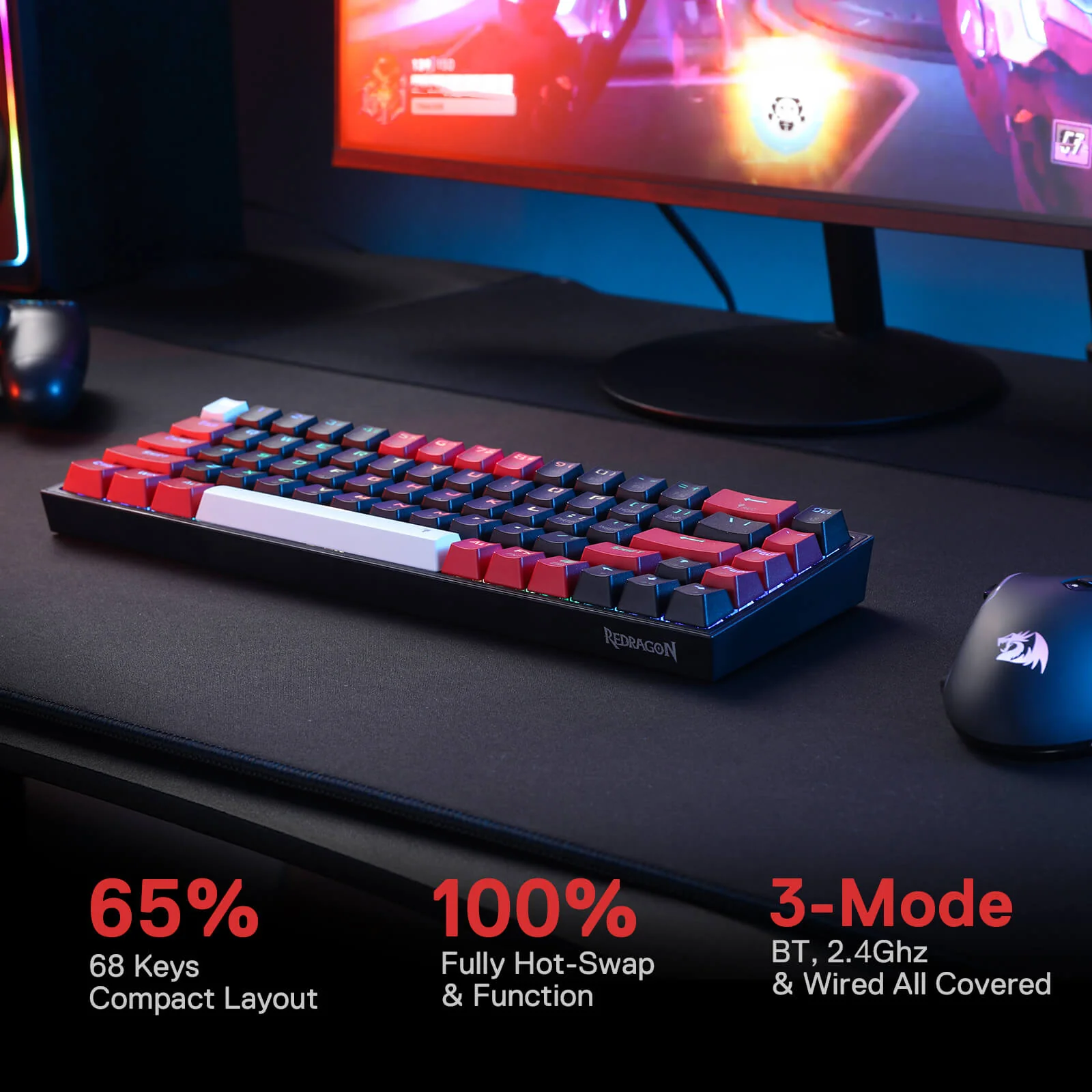 CASTOR K631 PRO 65% Wireless RGB Gaming Keyboard - Image 10