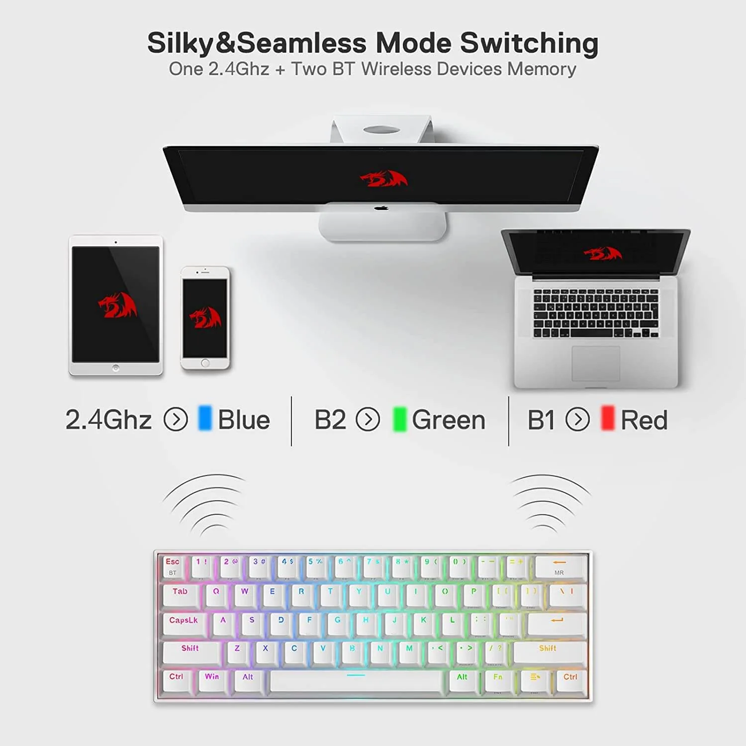DRACONIC K530 PRO WHITE (Brown Switches) - Image 5