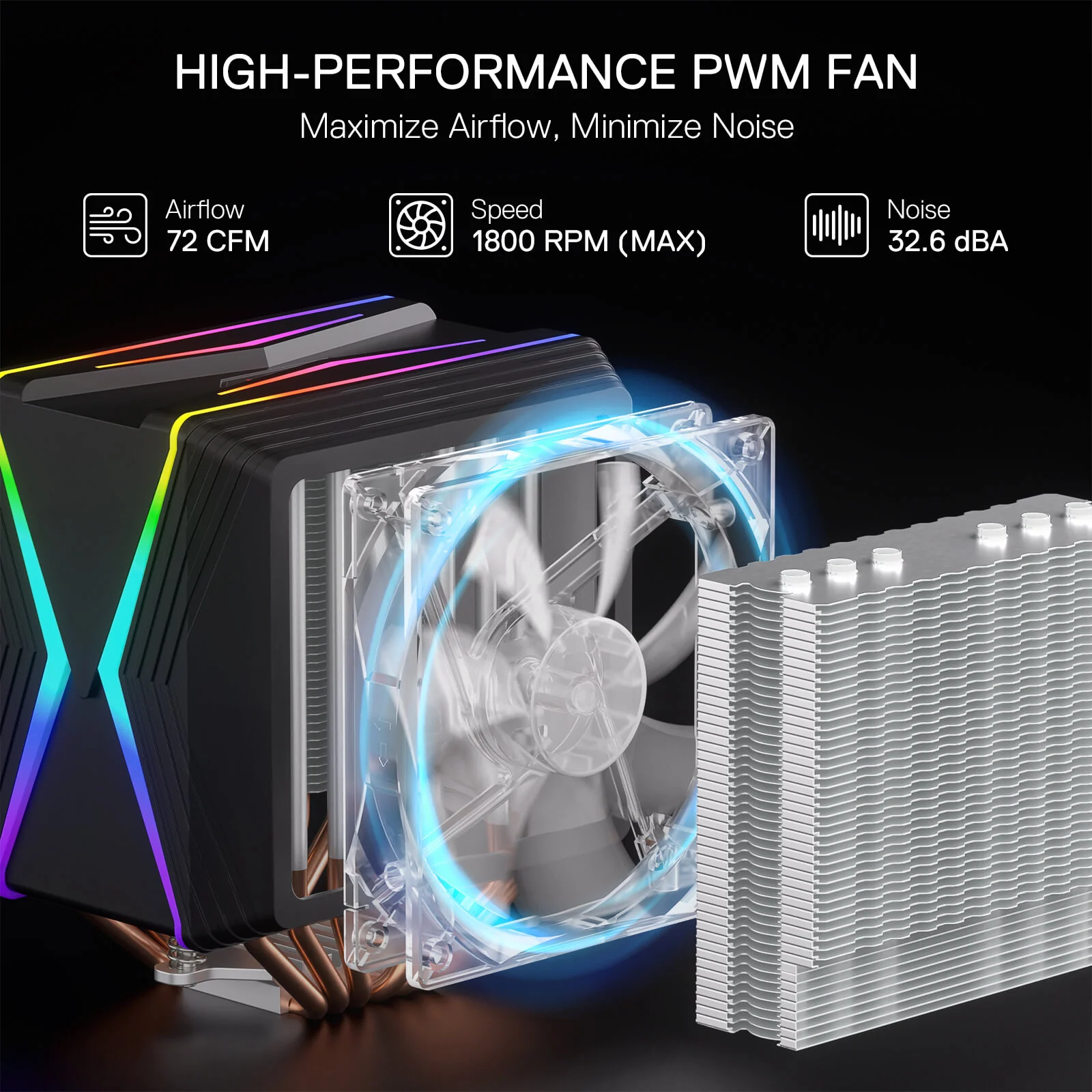HODUR C218 ARGB Dual Tower CPU Air Cooler - Image 11