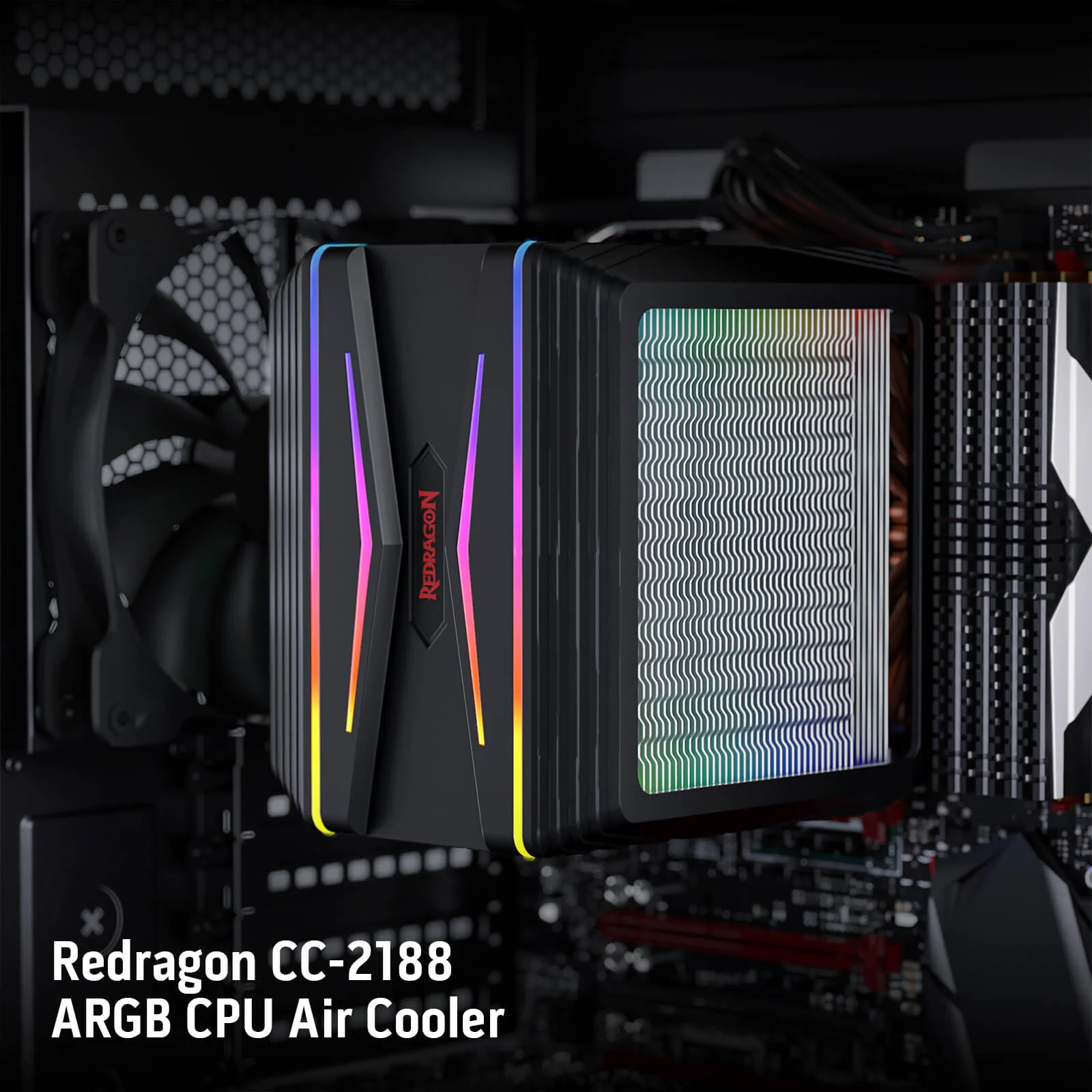 HODUR C218 ARGB Dual Tower CPU Air Cooler - Image 4