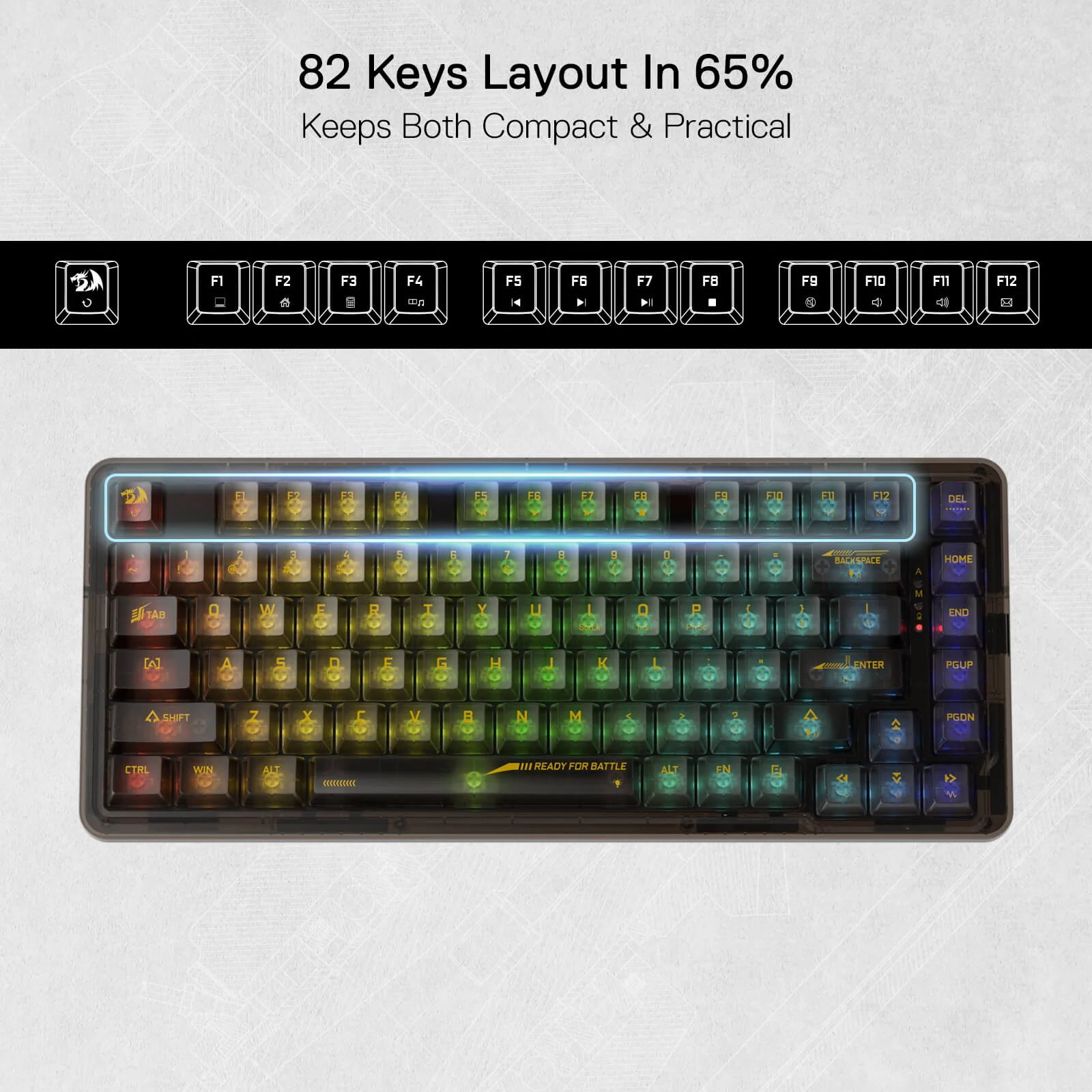 ELF PRO K649 Wireless Transparent Keyboard - Image 13