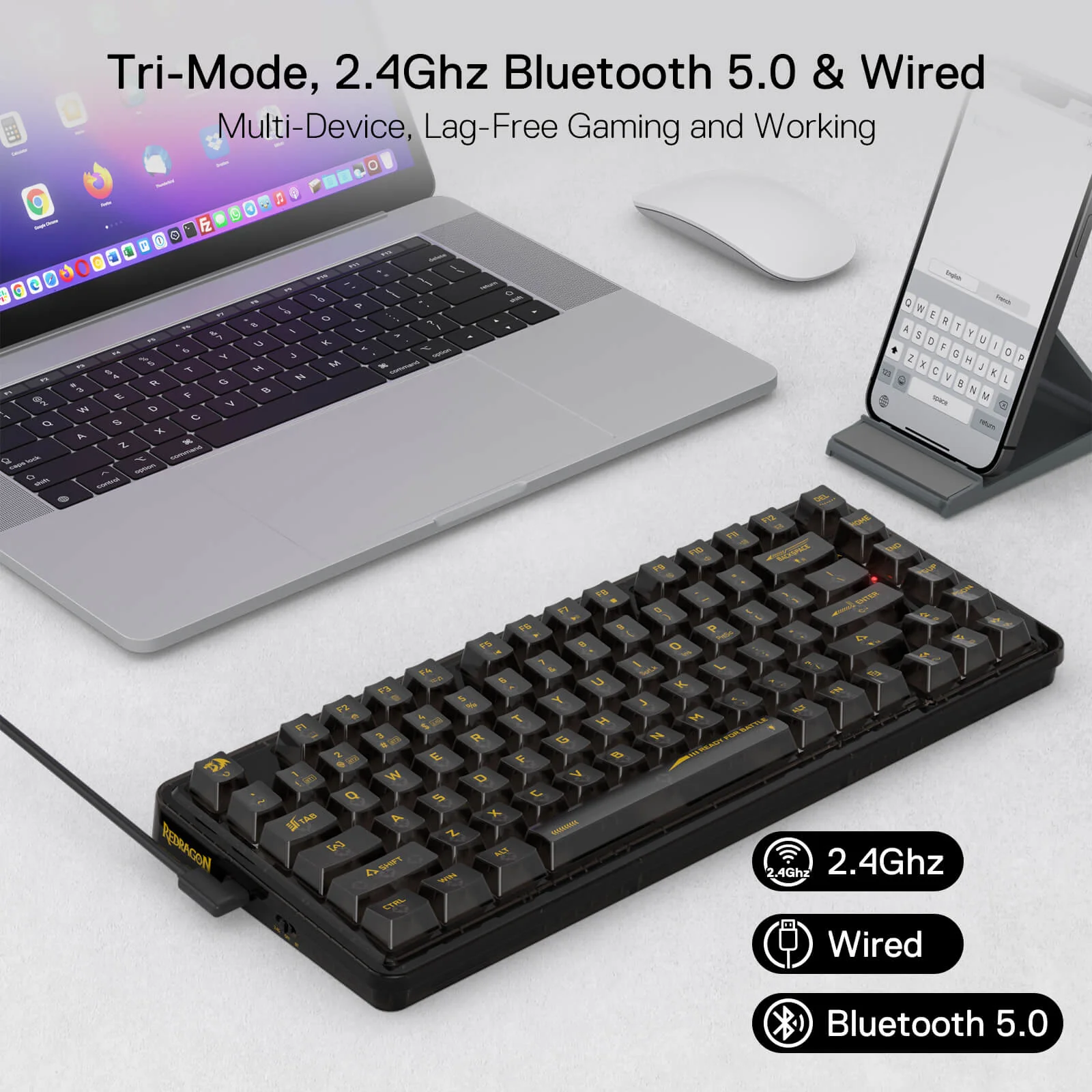 ELF PRO K649 Wireless Transparent Keyboard - Image 15