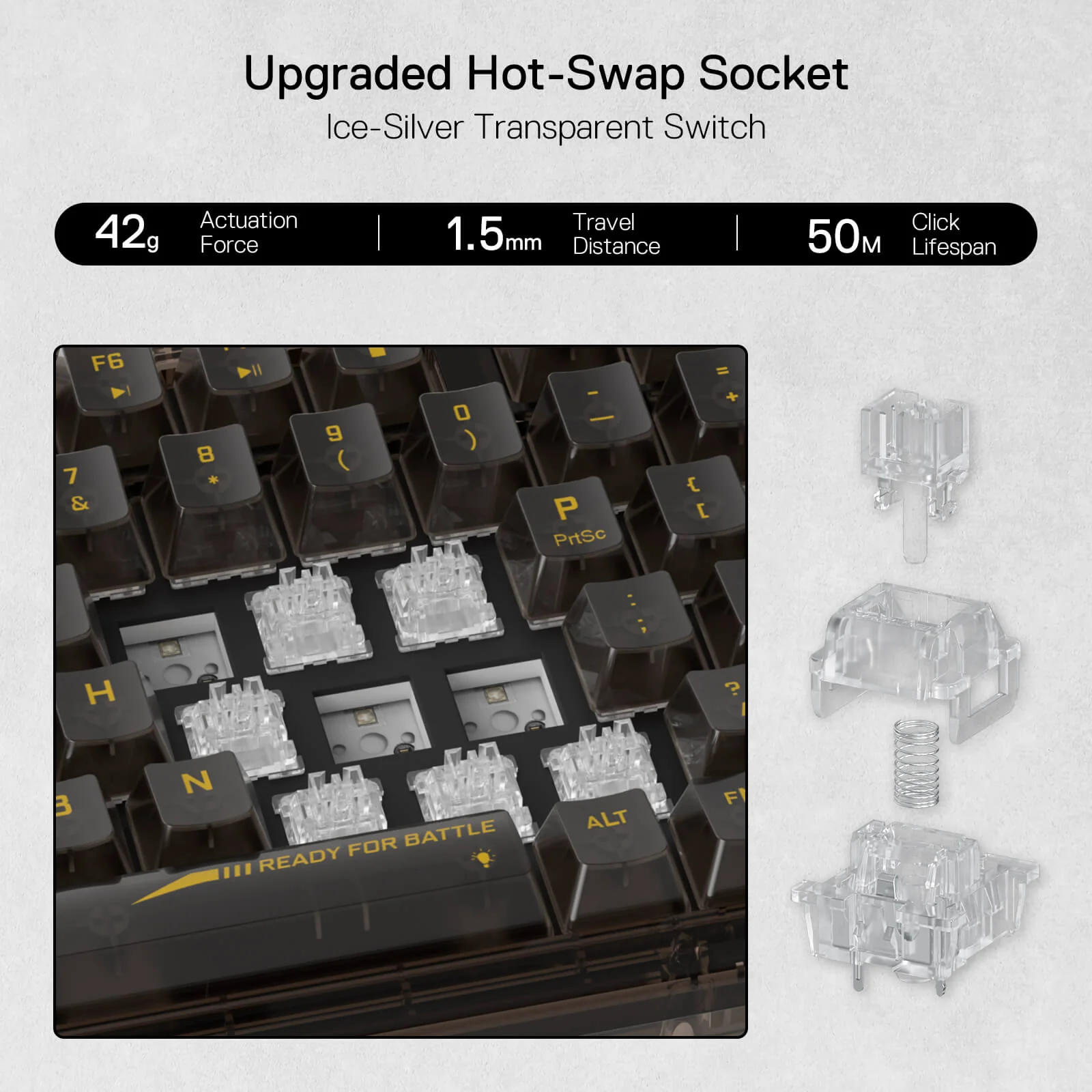 ELF PRO K649 Wireless Transparent Keyboard - Image 8