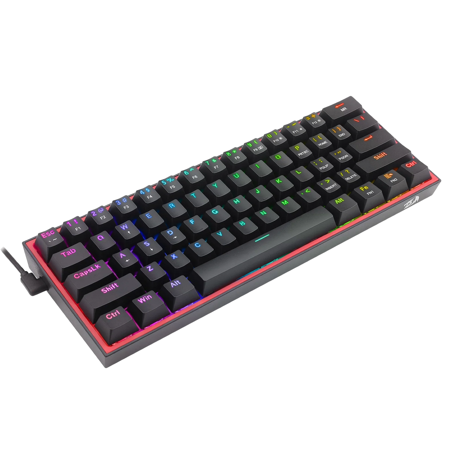 FIZZ K617 60% Wired Mechanical Keyboard (Red Inner) - Image 4