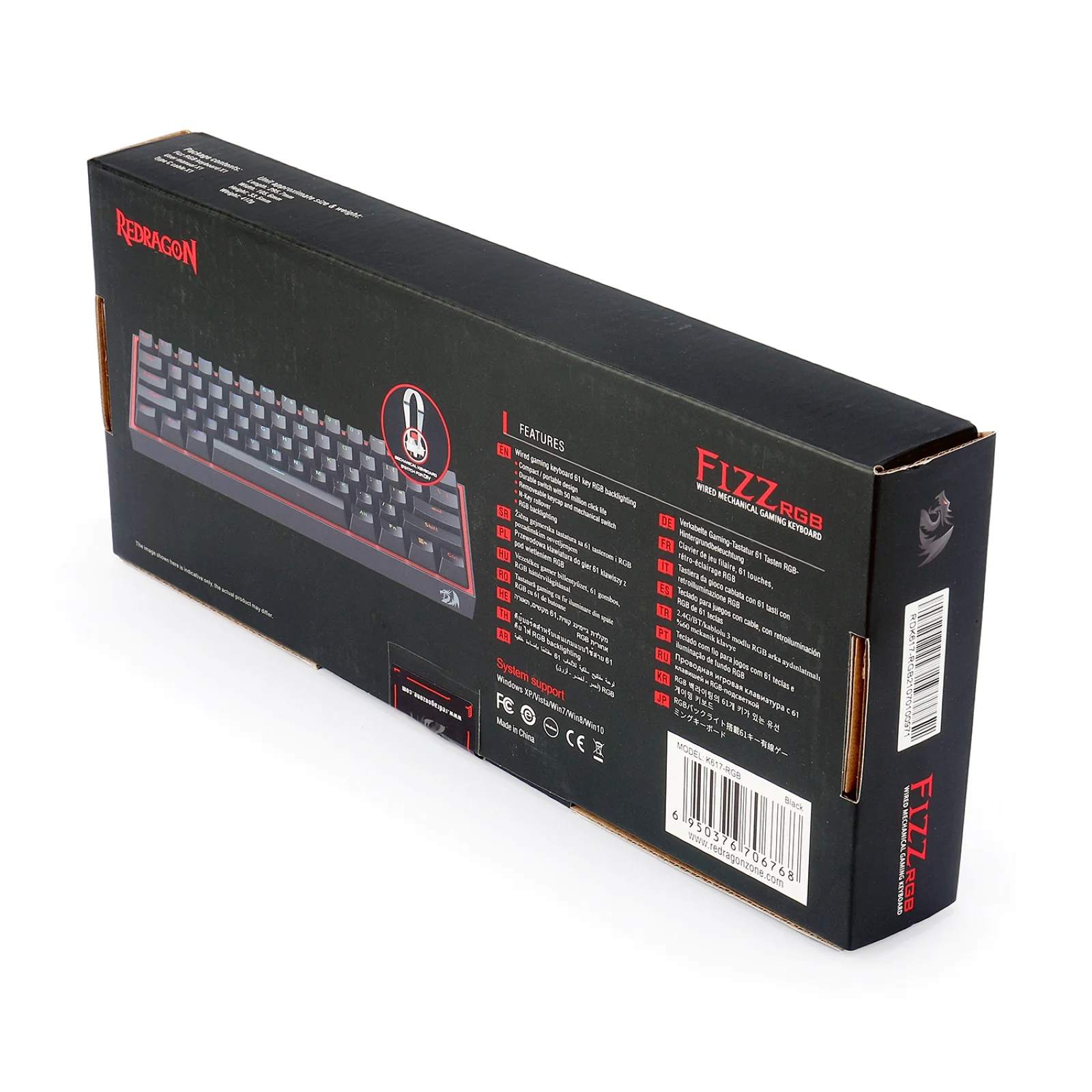 FIZZ K617 60% Wired Mechanical Keyboard (Red Inner) - Image 9