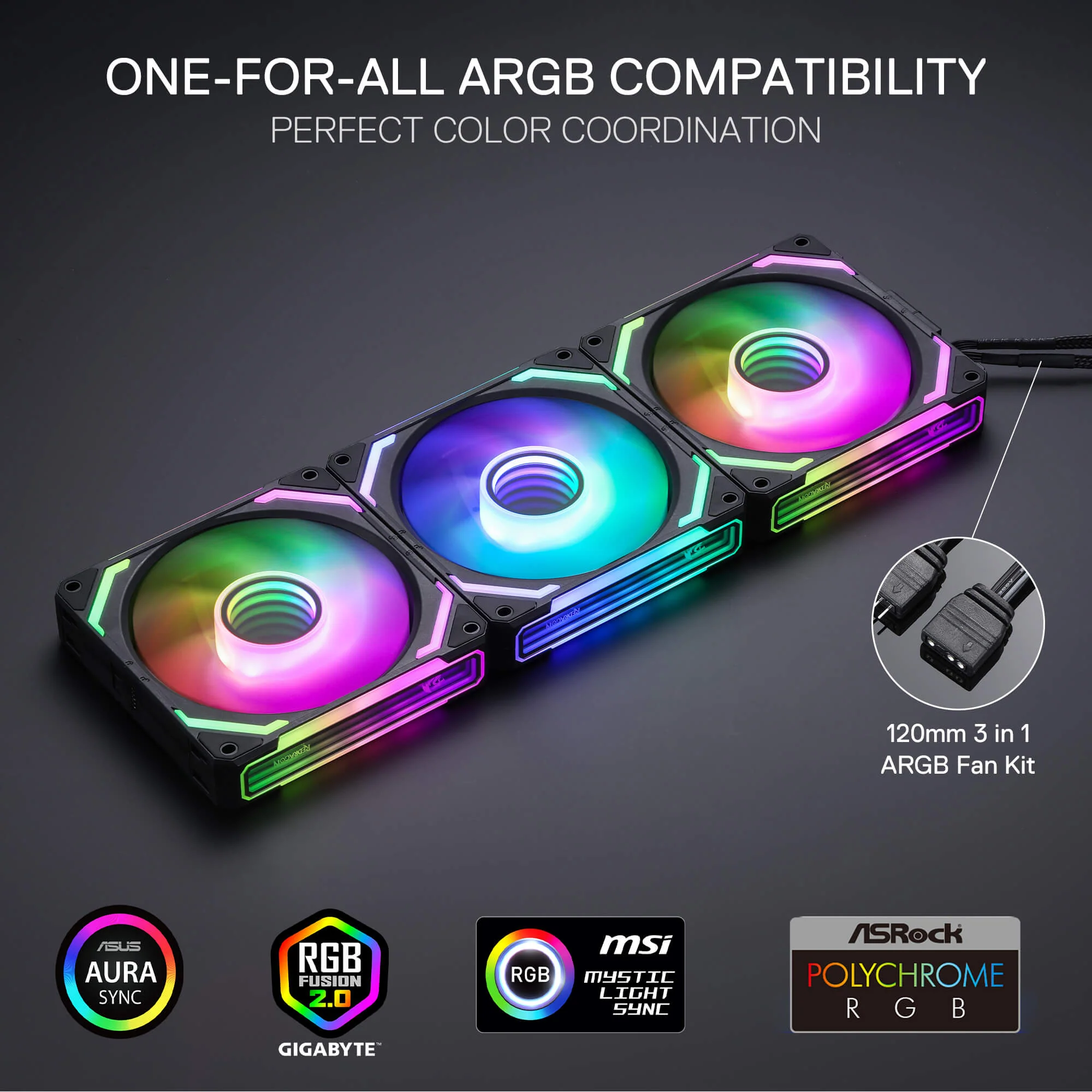 GCF012 Standard 120mm ARGB PC Case Fan - Image 3
