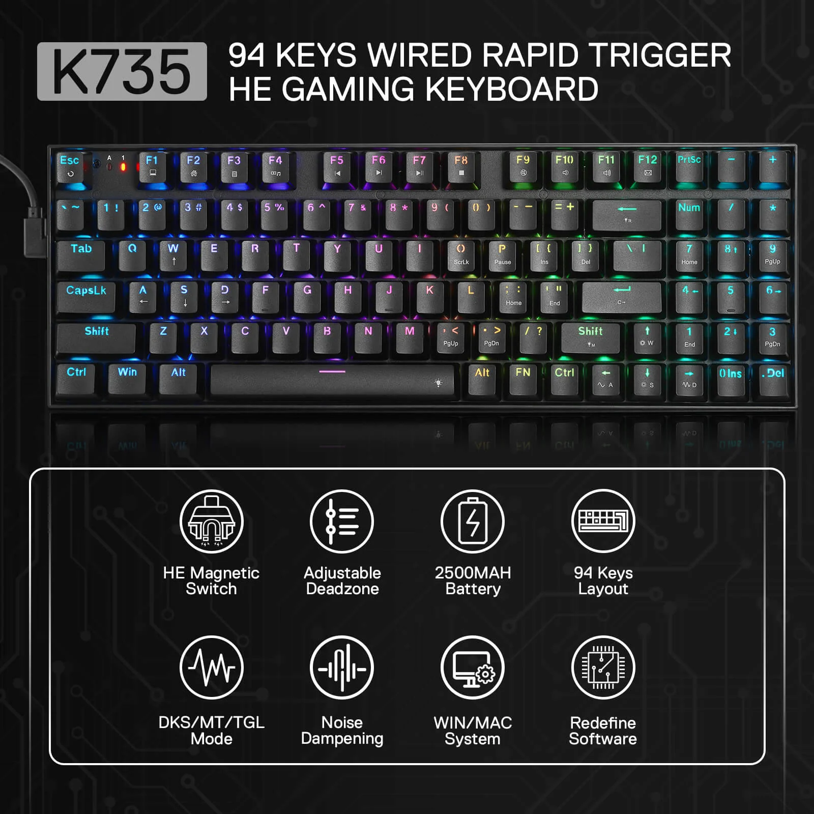 GHOSTBLADE K735 (Magnetic Hall Effect Keyboard) - Image 2