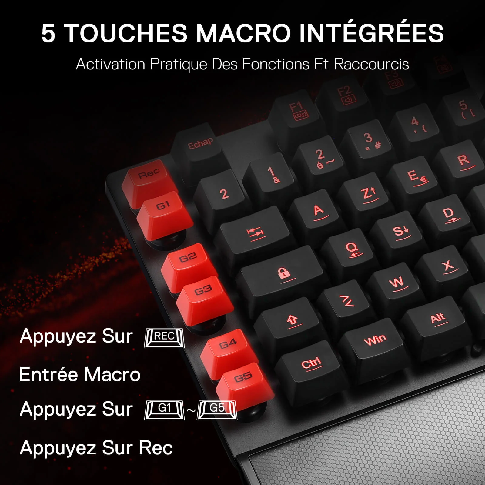 GRIFFON K505 Clavier De Jeu À Membrane Filaire (French Layout Only) - Image 2