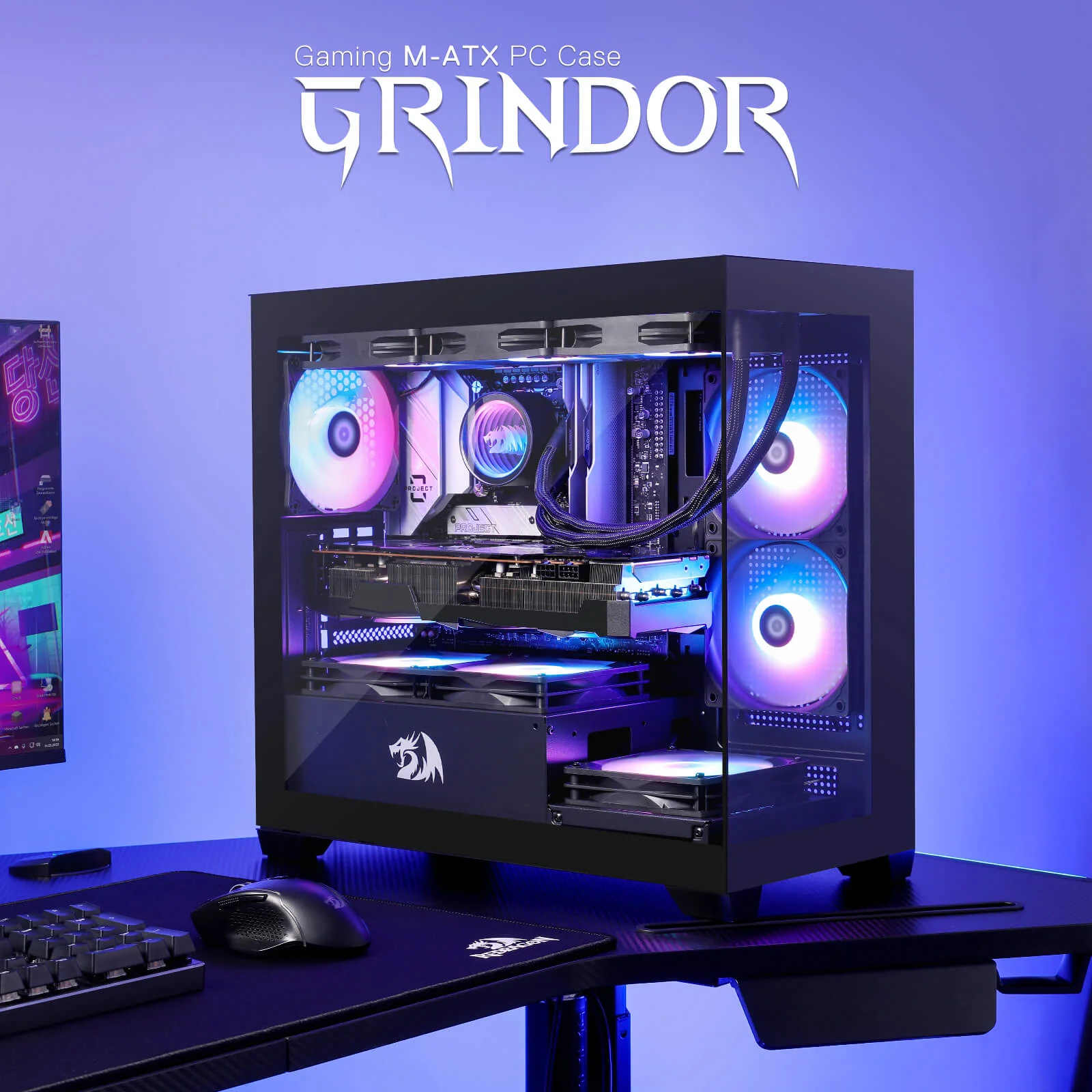 GRINDOR GC218M M-ATX Gaming PC Case - Image 3