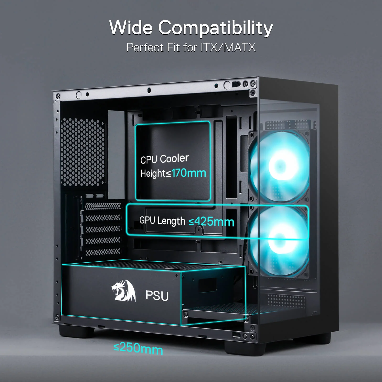 GRINDOR GC218M M-ATX Gaming PC Case - Image 6