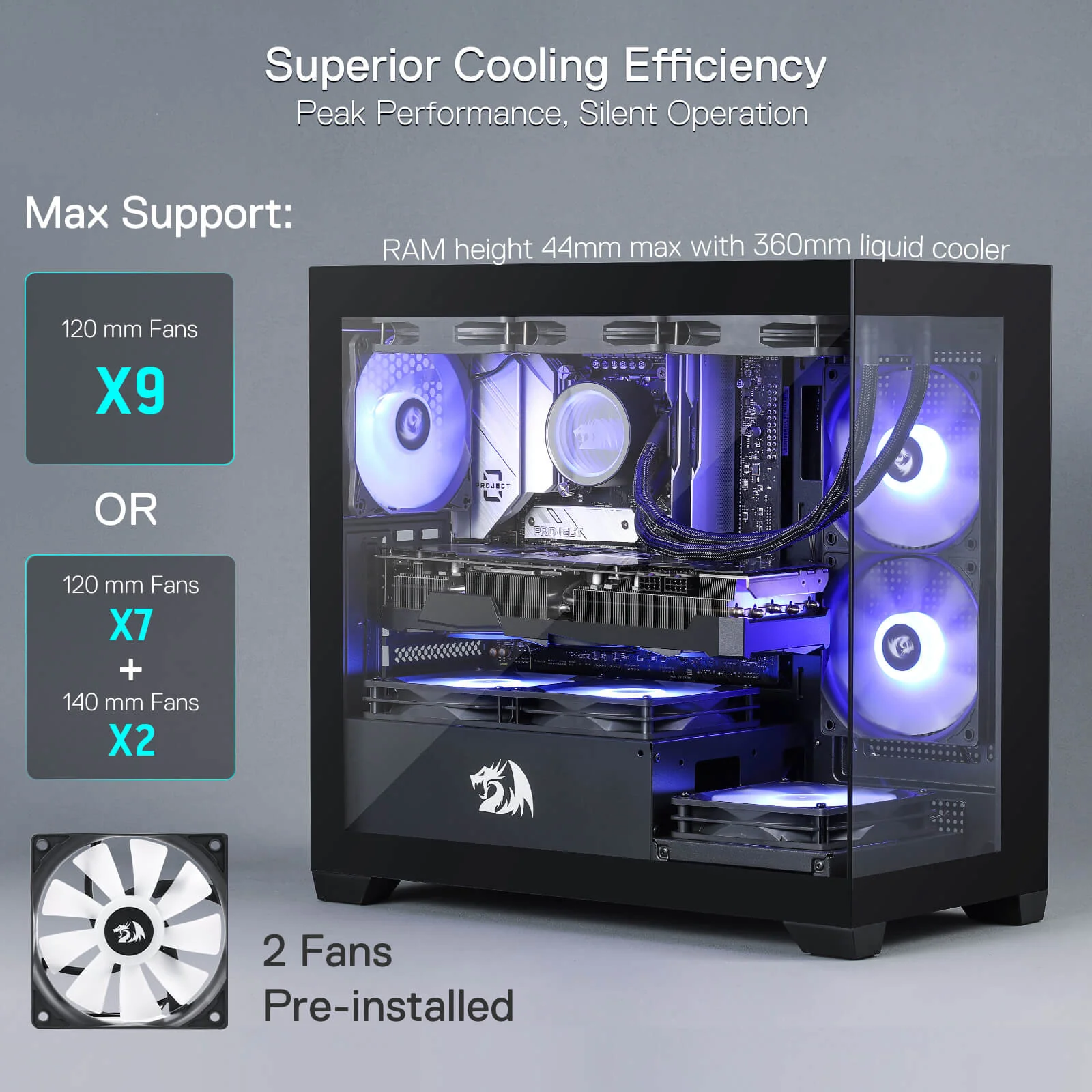GRINDOR GC218M M-ATX Gaming PC Case - Image 7