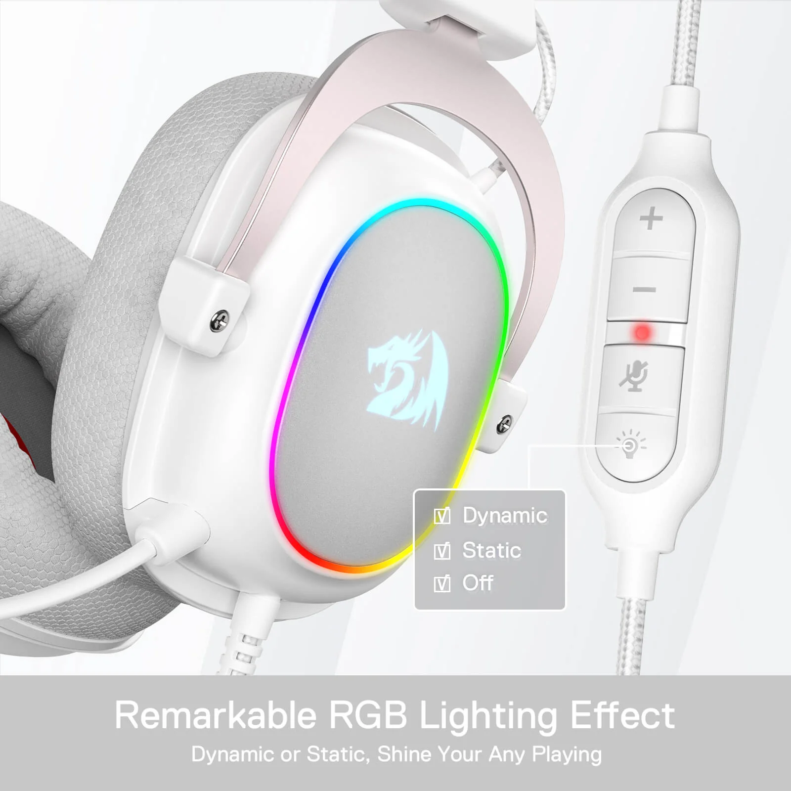 H510 ZEUS-X RGB White Wired Gaming Headset - Image 12