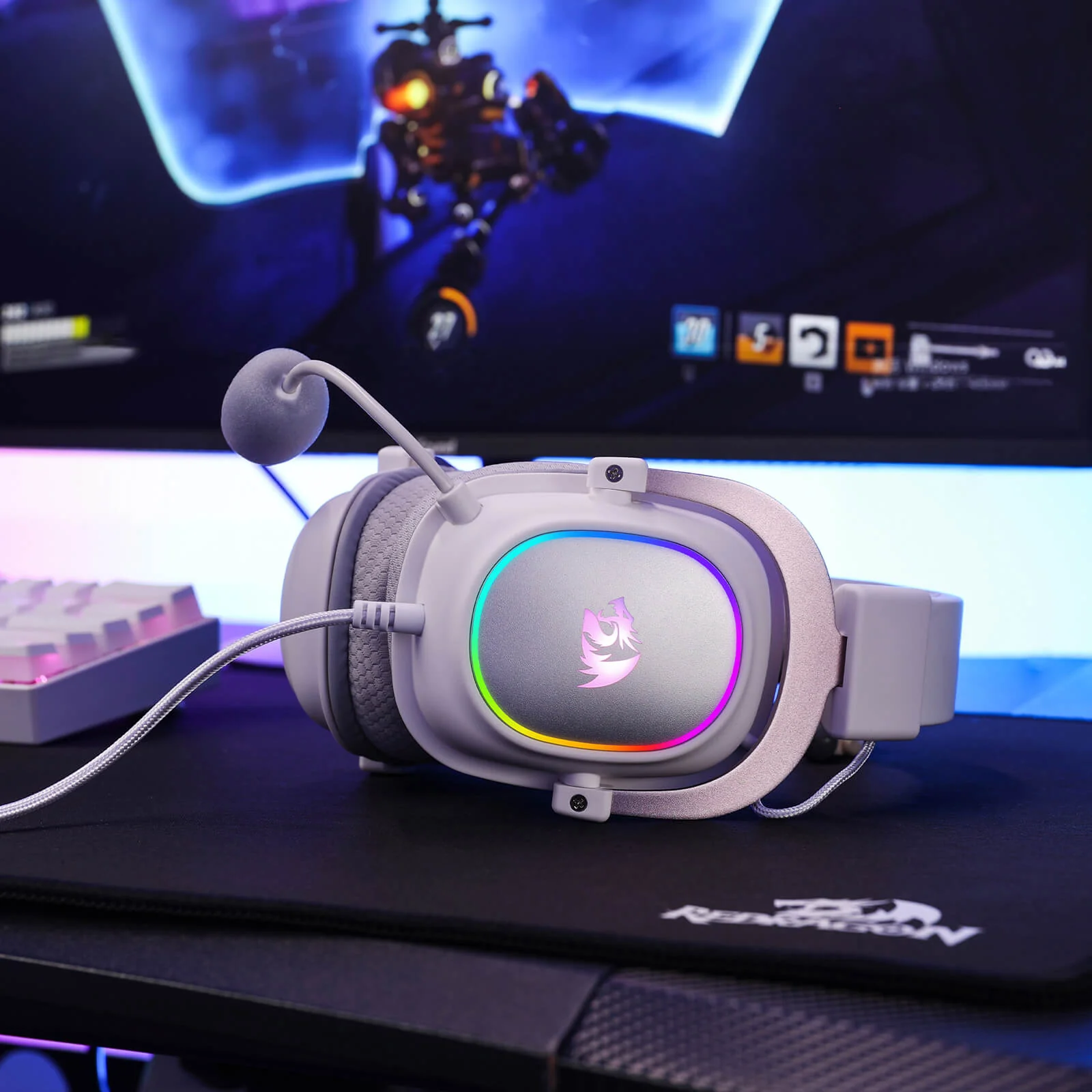 H510 ZEUS-X RGB White Wired Gaming Headset - Image 6