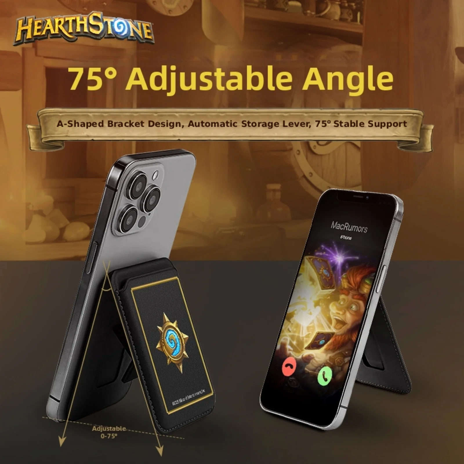 Hearthstone Magnetic Wallet Doubles as Phone Stand - Image 5