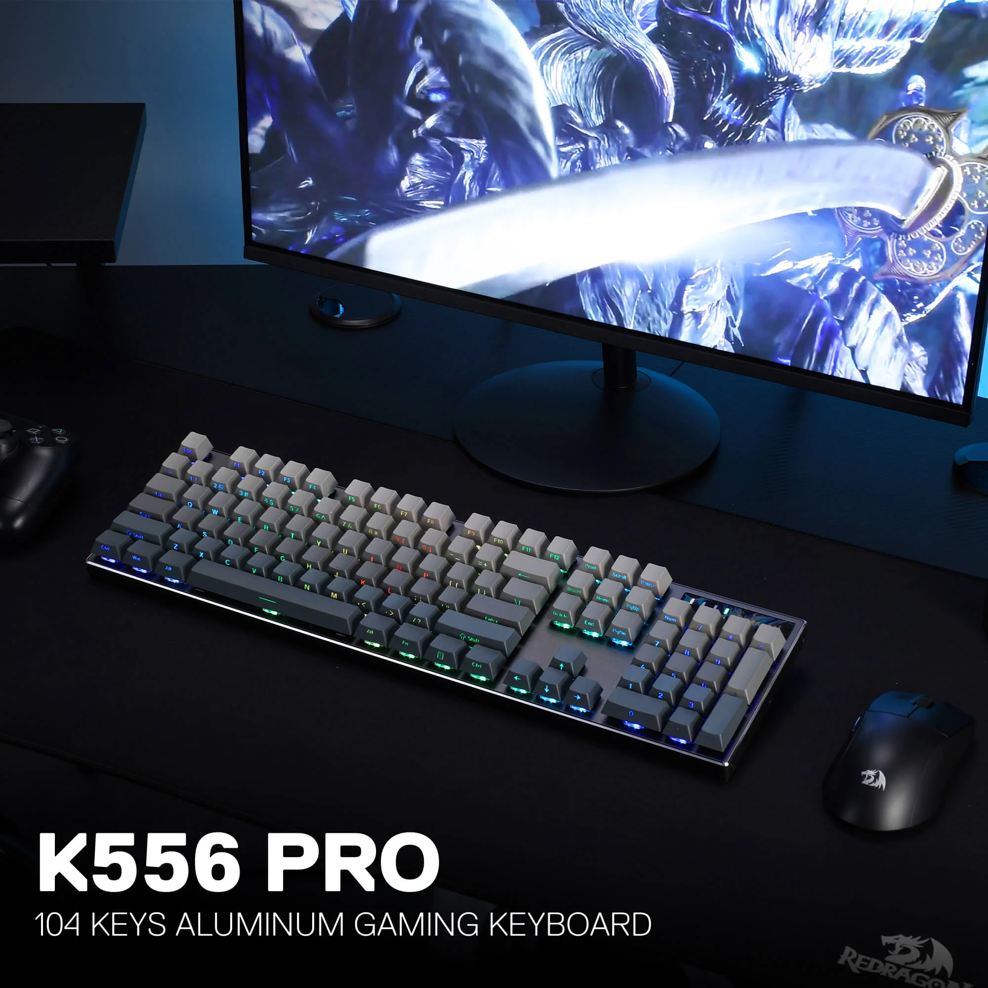 DEVARAIAS K556 PRO Aluminum Keyboard (Side Printed PBT Keycaps) - Image 2
