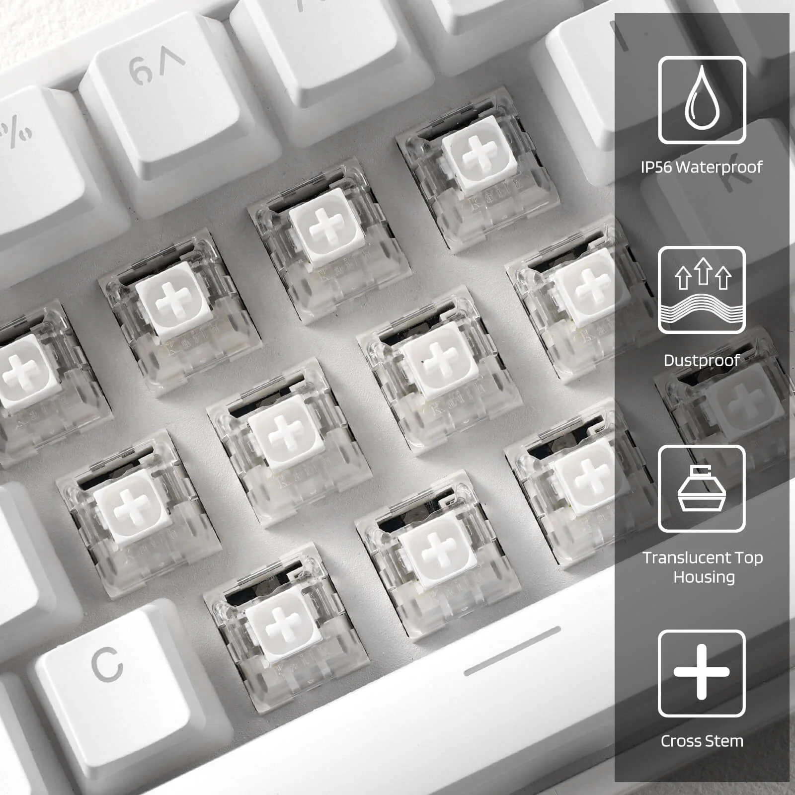 Redragon x LTC Kailh Box Switches White for Mechanical Gaming Keyboard DIY (30 Pcs, White) - Image 7