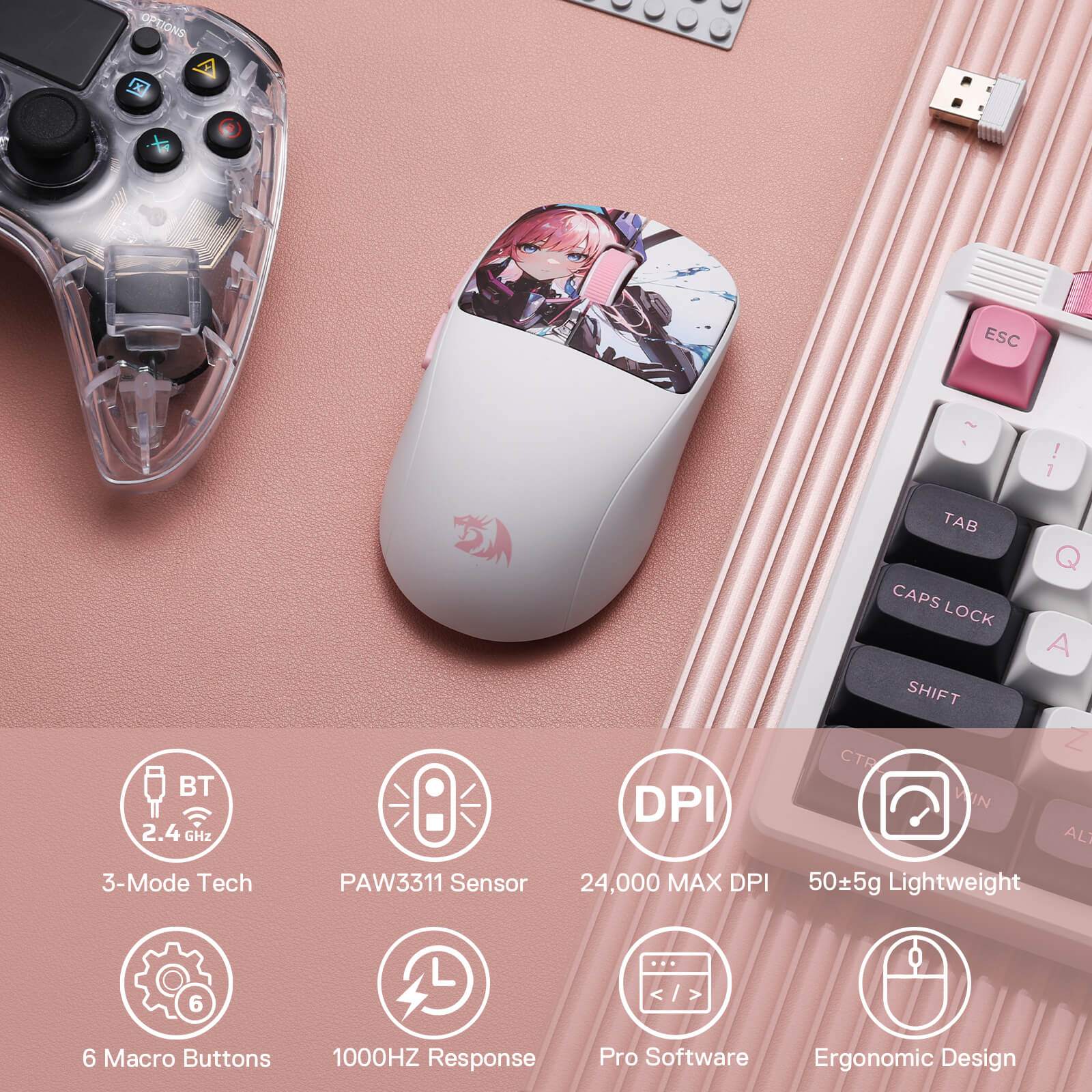 KLYAMOOR M817 PRO Anime Gaming Mouse - Image 4