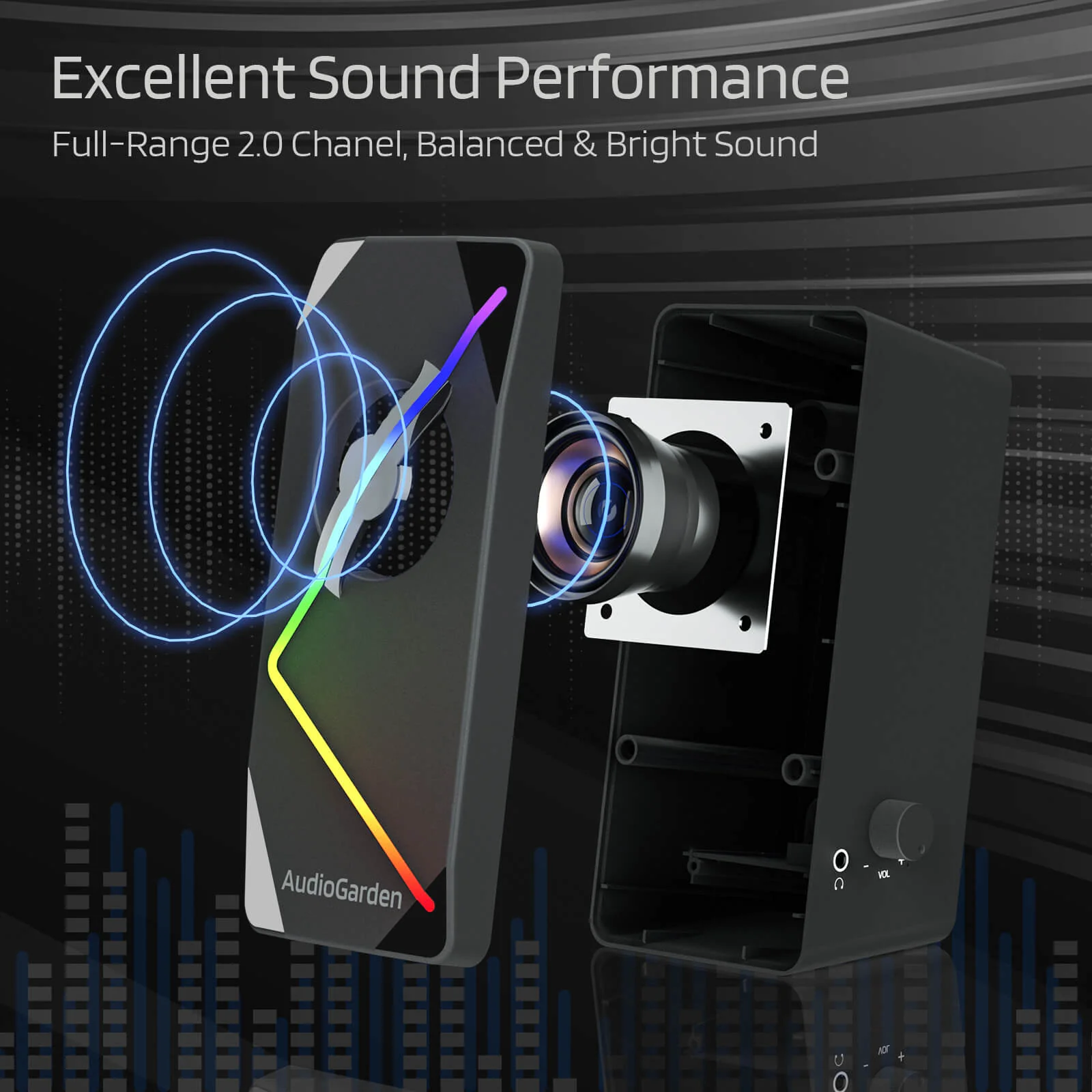 Redragon x LTC AudioGarden AG-201 Computer Speakers - Image 4