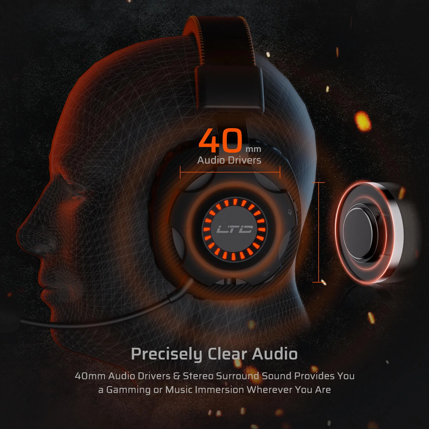 Redragon x LTC SoundSlave 2.4G Wireless/Wired Gaming Headset - Image 12