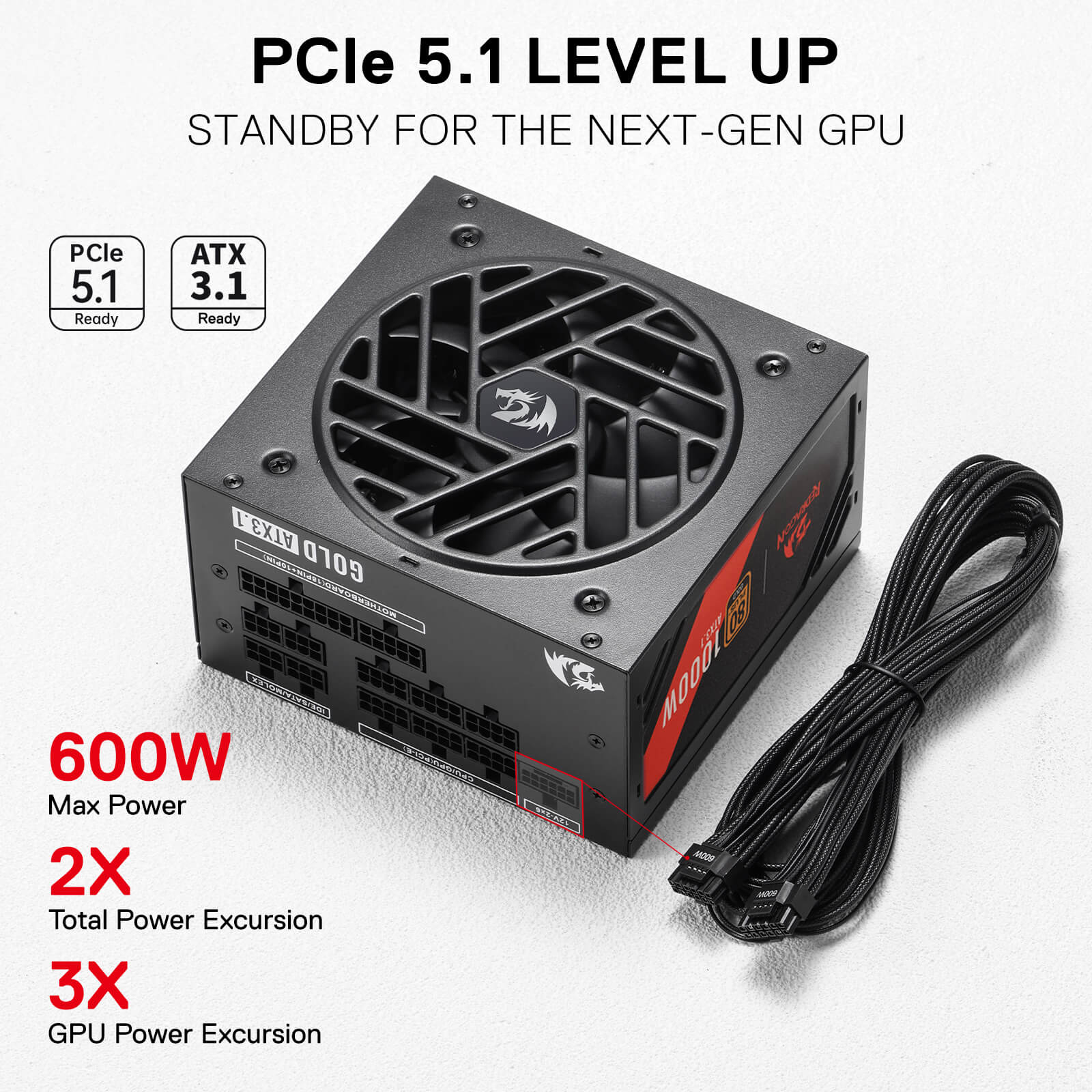 MASTER RGPS PRO 1000W 80 Plus® Gold ATX 3.1 PSU (Black & White) - Image 11