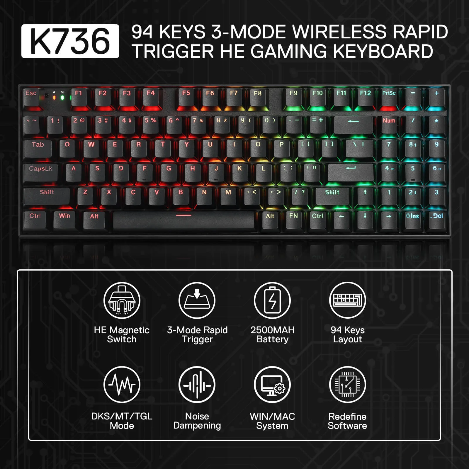 NEPHRITE K736 PRO (Magnetic Hall Effect Keyboard) - Image 3