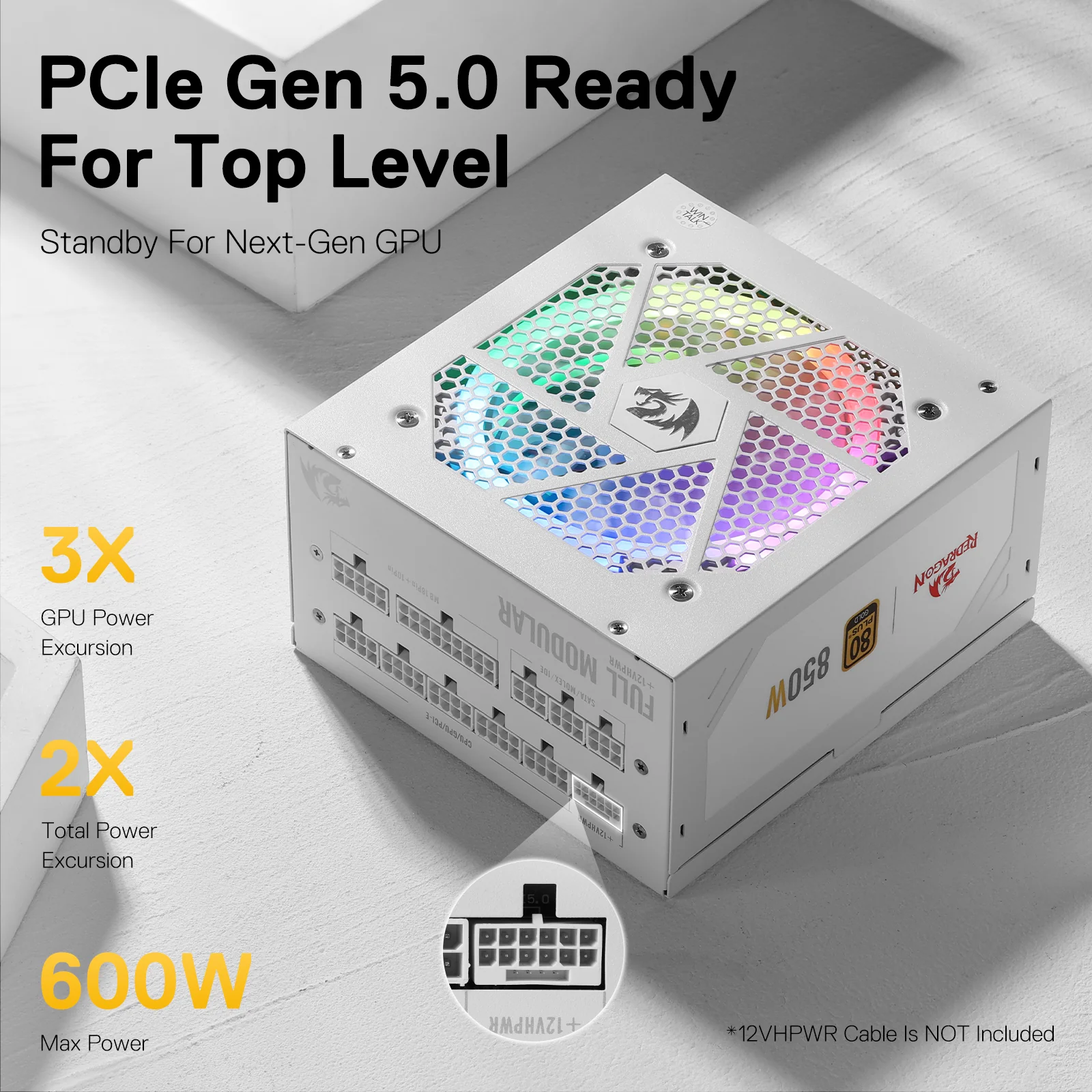 80 Plus® Gold Certified Fully Modular RGB PSU (Black & White) - Image 16
