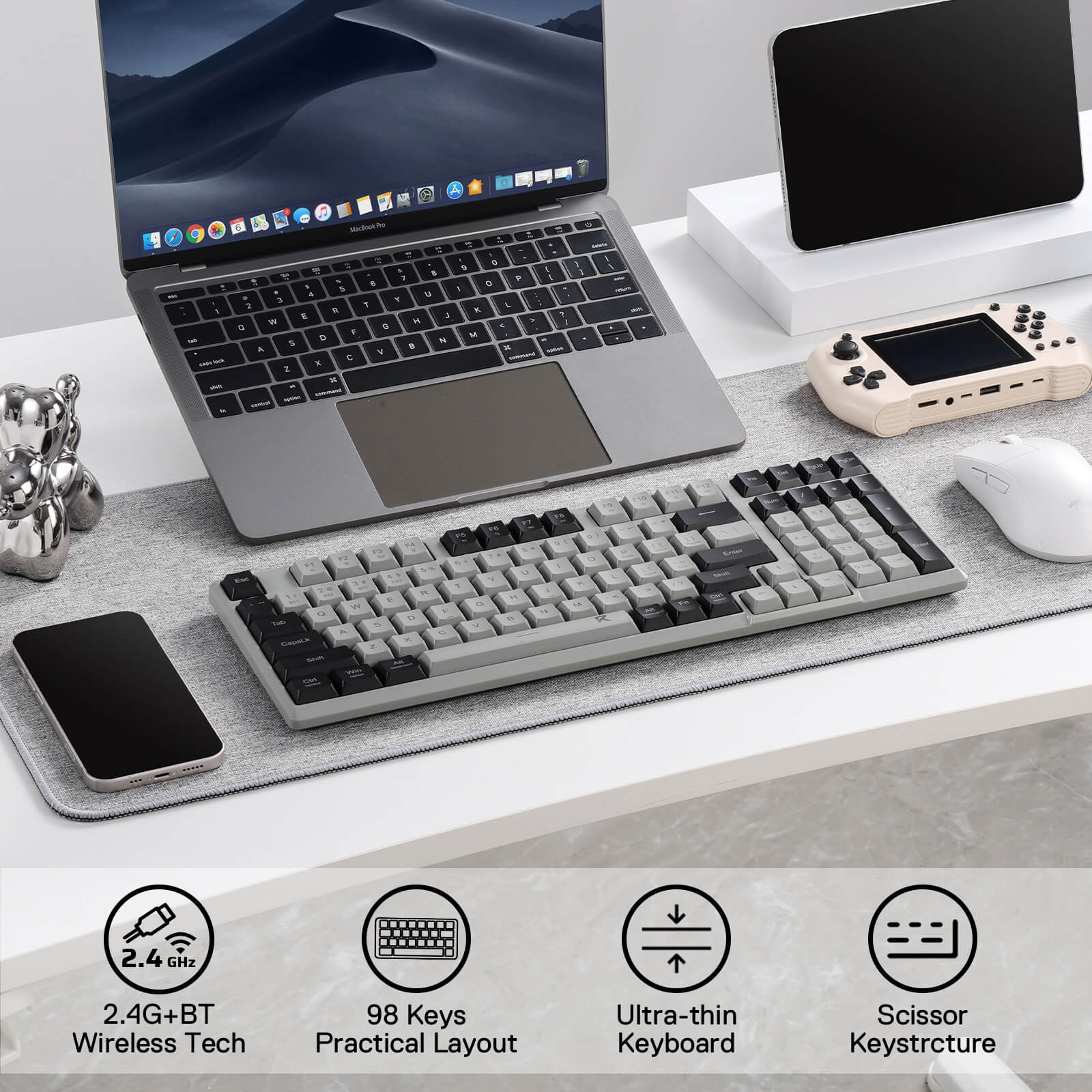 BK7114 Scissor Low-Profile Slim Wireless Keyboard - Image 4