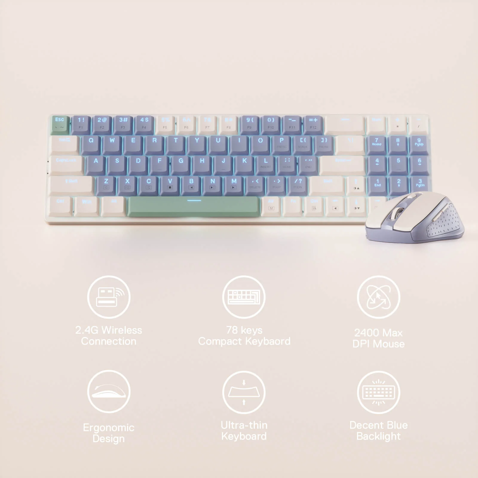 (Open-box) BS8772 Wireless Keyboard and Mouse Combo - Image 5