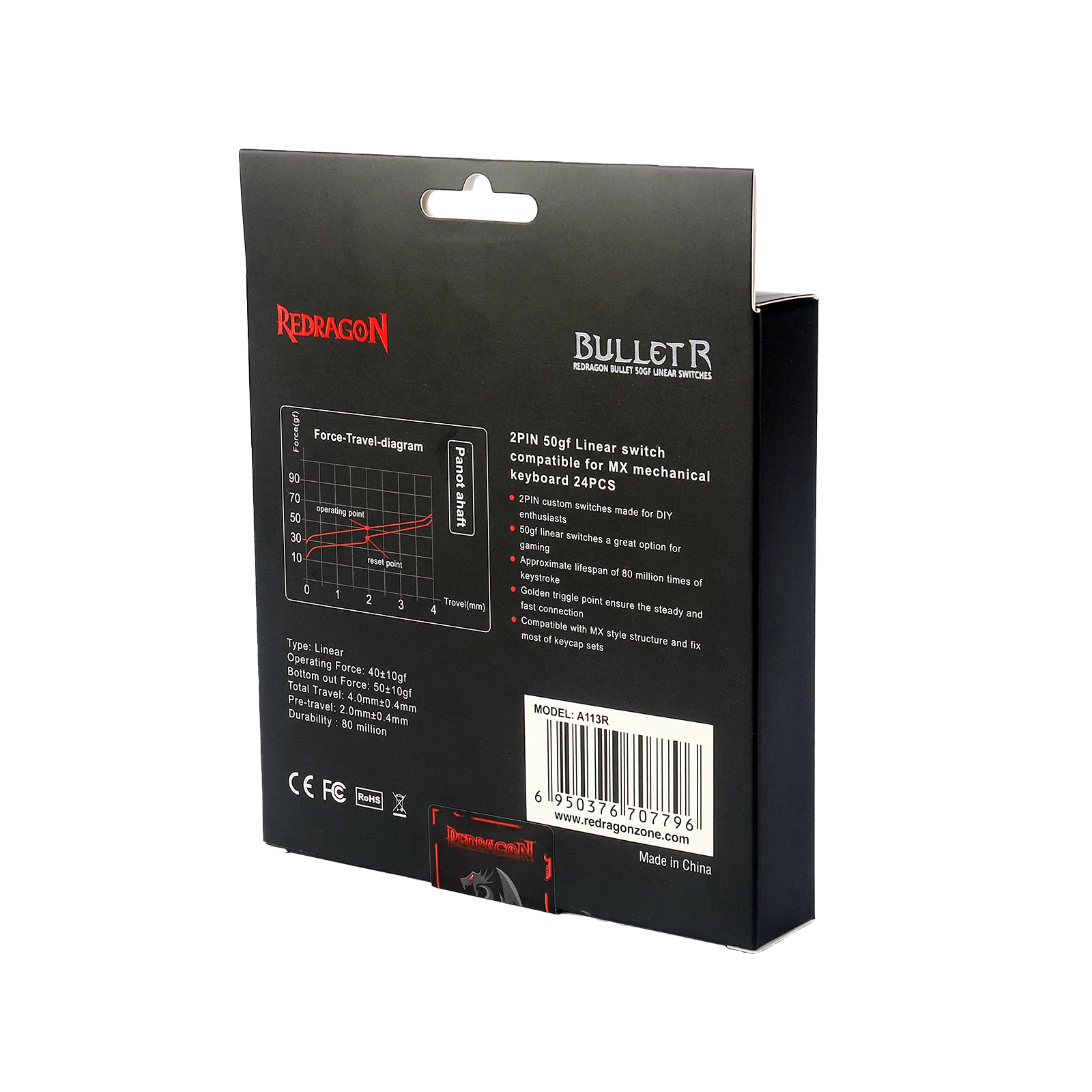 BULLET-R A113 Mechanical Switch (24 pcs Switches, Red Equivalent) - Image 15
