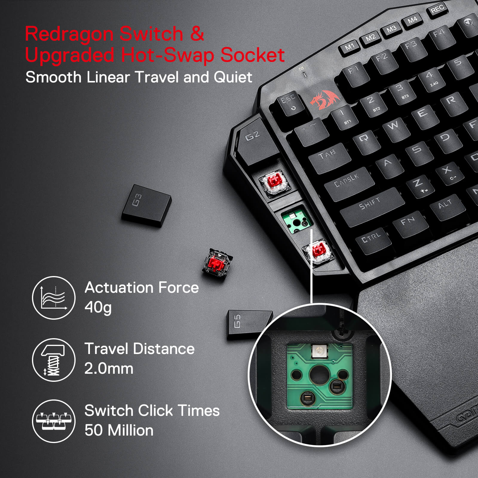 DITI K585 Pro Wireless One-Handed Gaming Keyboard - Image 11