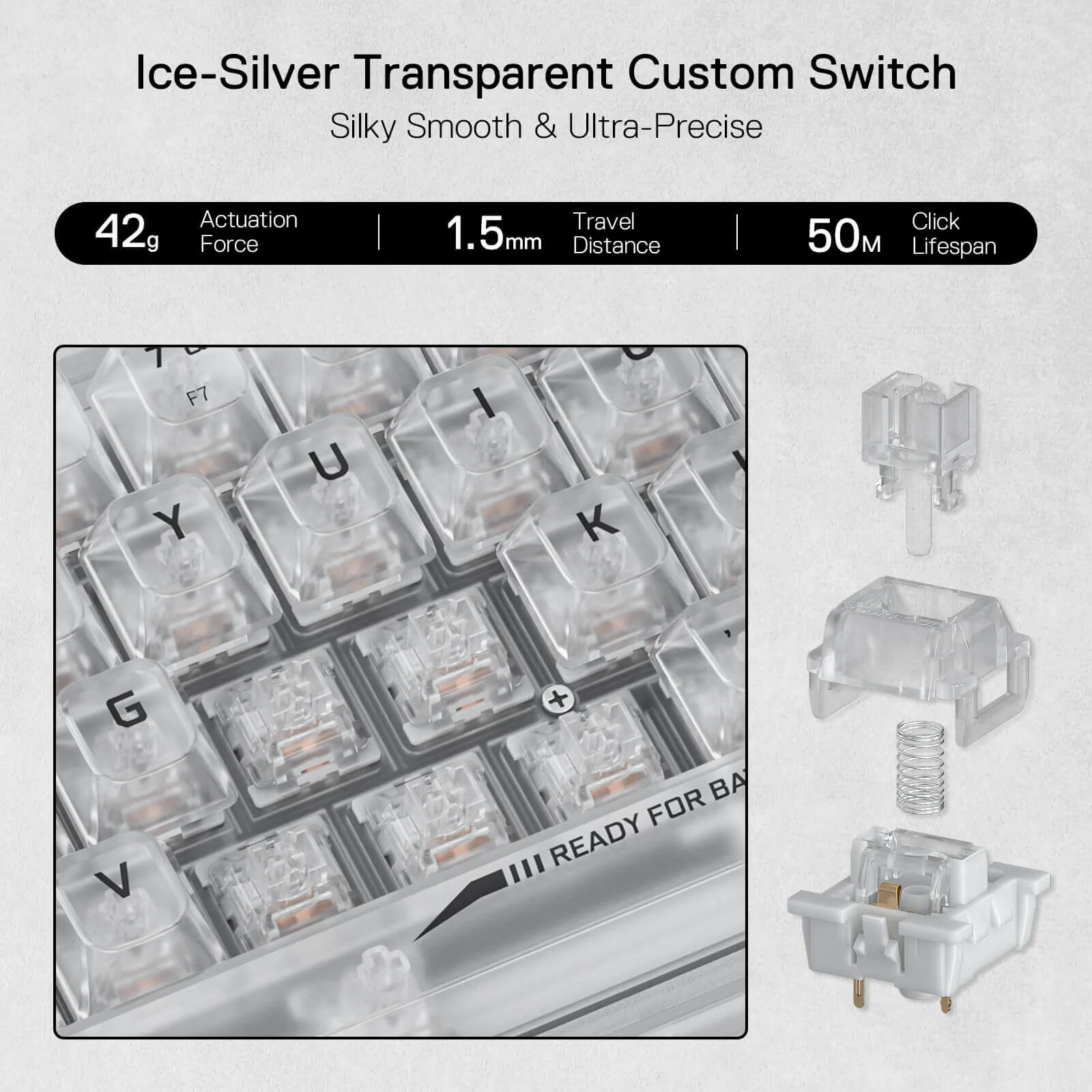 FIZZ K617 SE Full-Transparent Mechanical Keyboard - Image 11