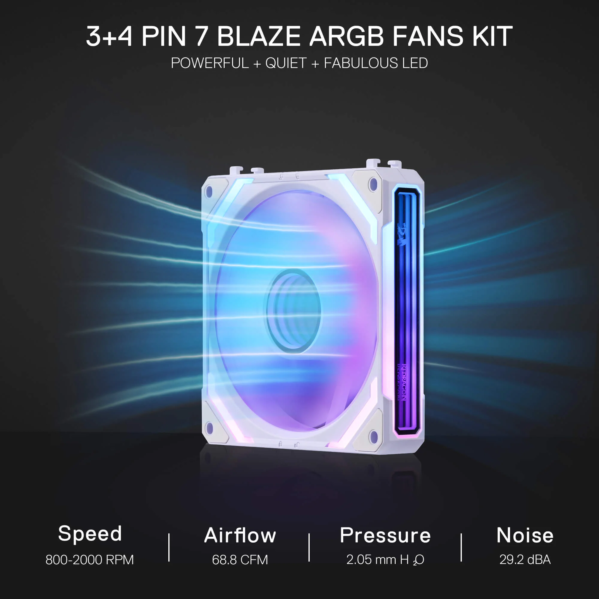 GCF012 Reverse 120mm ARGB PC Case Fan - Image 11