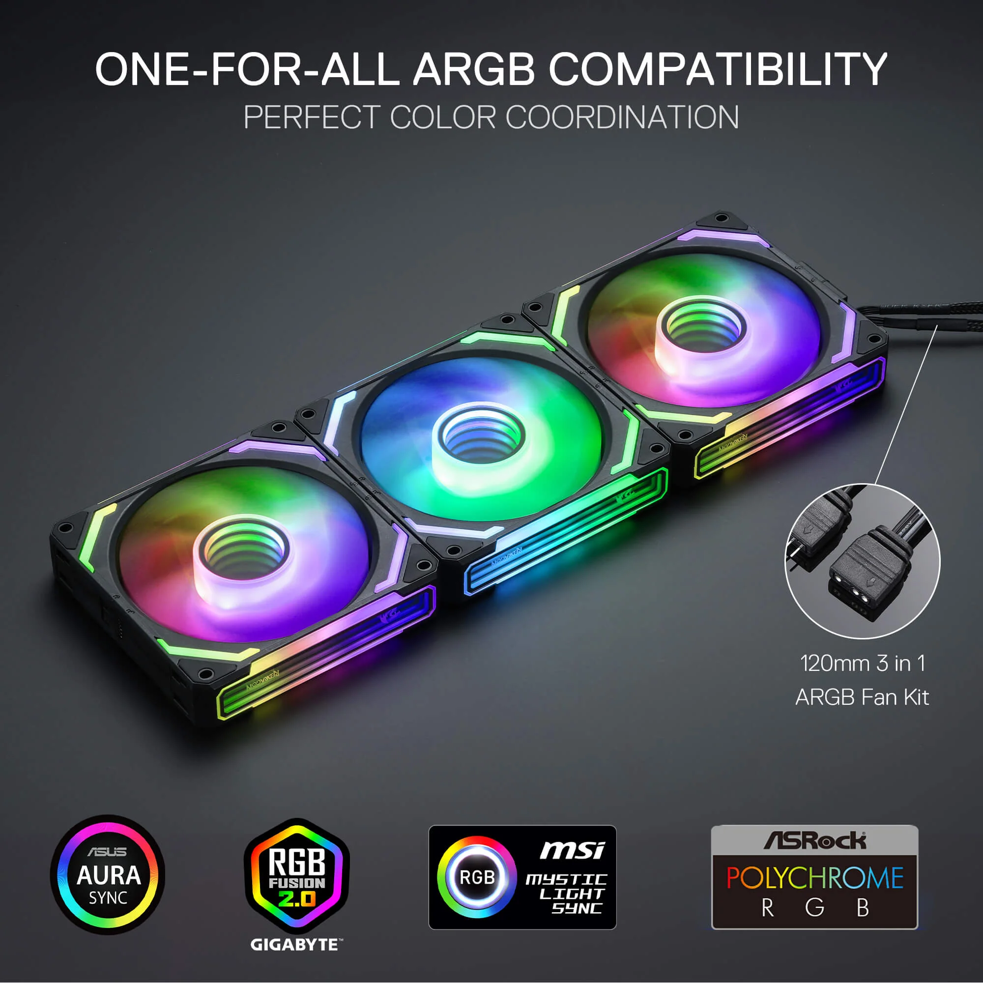 GCF012 Reverse 120mm ARGB PC Case Fan - Image 5