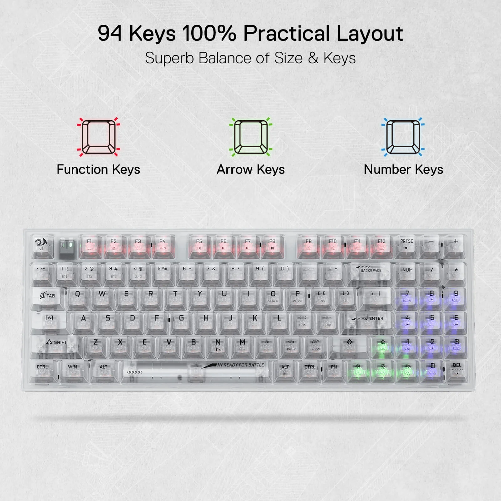 (Open-box) IRELIA K658 PRO 90% Full-Transparent Keyboard - Image 12