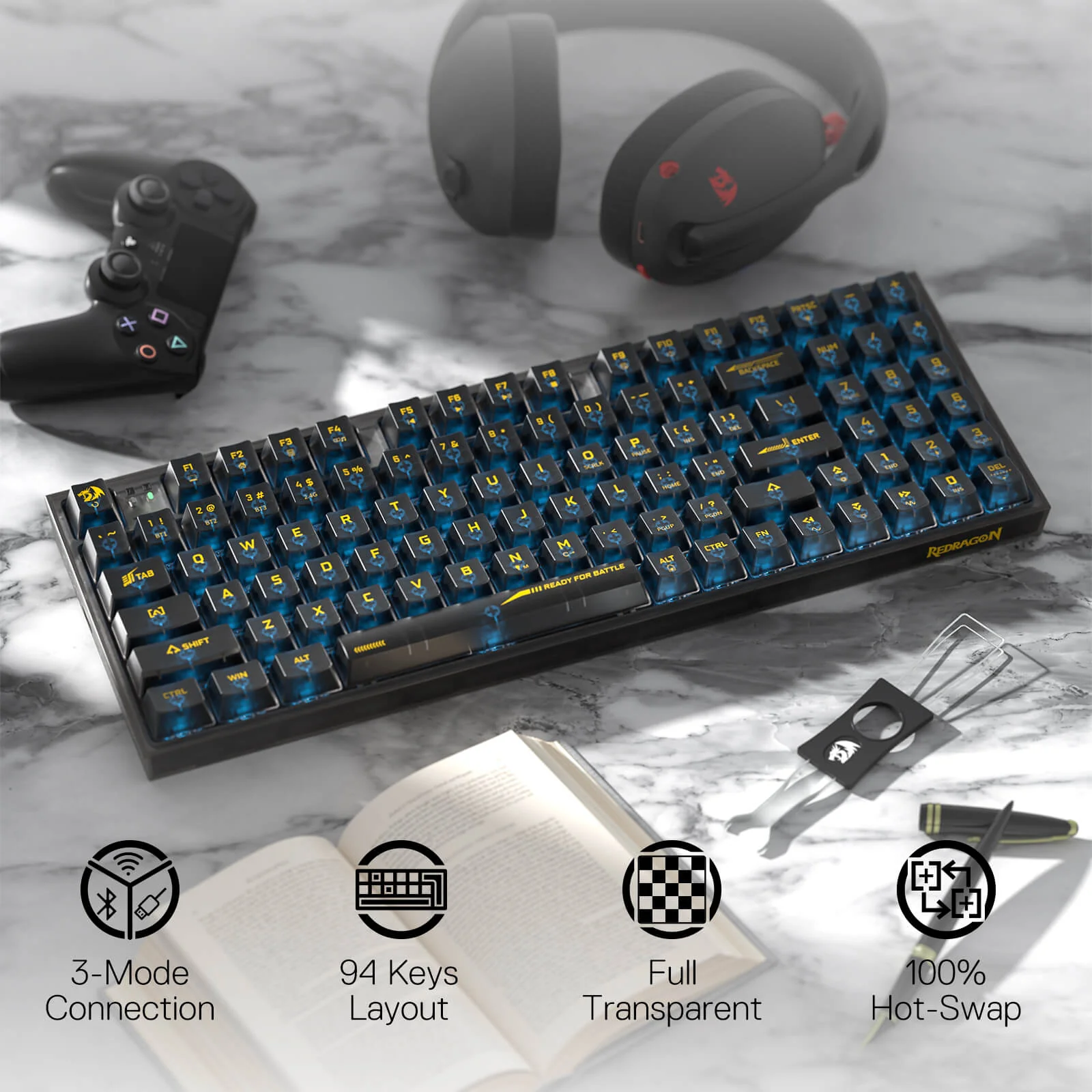 (Open-box) IRELIA K658 PRO 90% Full-Transparent Keyboard - Image 3