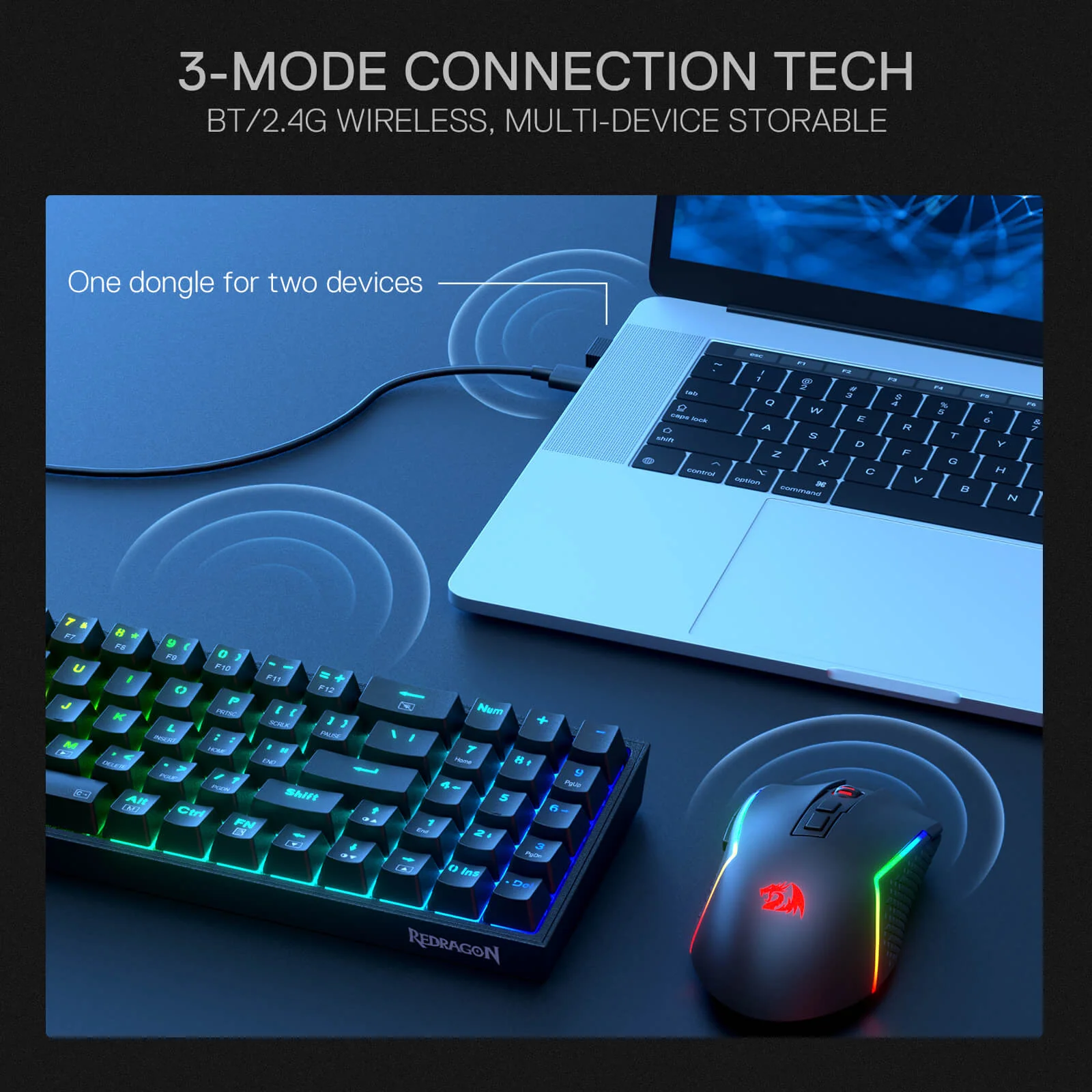 (Open-box) K628 75% Mechanical Gaming Keyboard M693 Gaming Mouse Tri-Modes Combo - Image 2