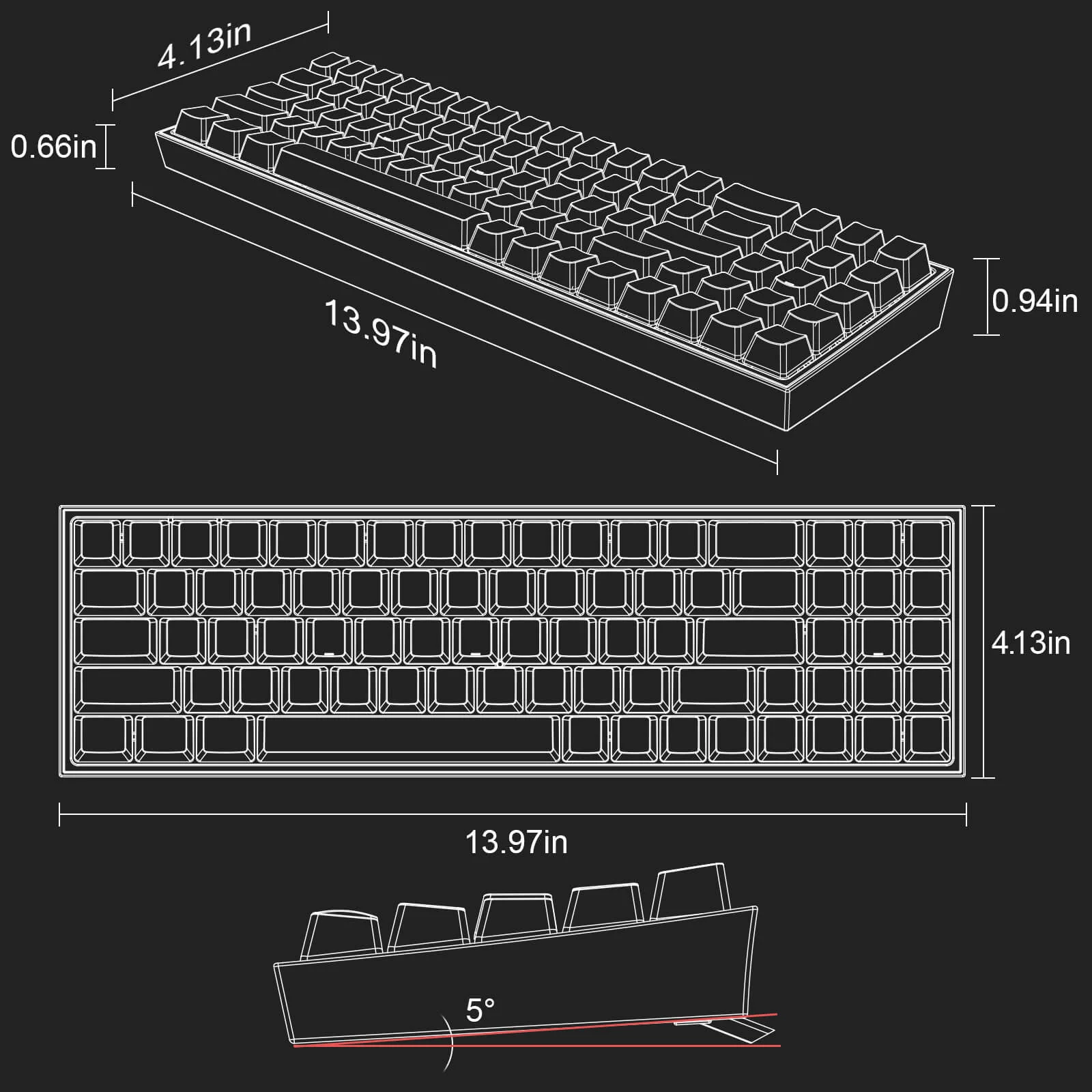 POLLUX K628 PRO 75% Wireless Gaming Keyboard - Image 9