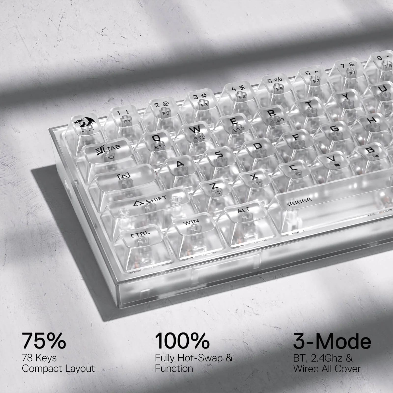 POLLUX K628 PRO SE 75% Full-Transparent Keyboard - Image 6