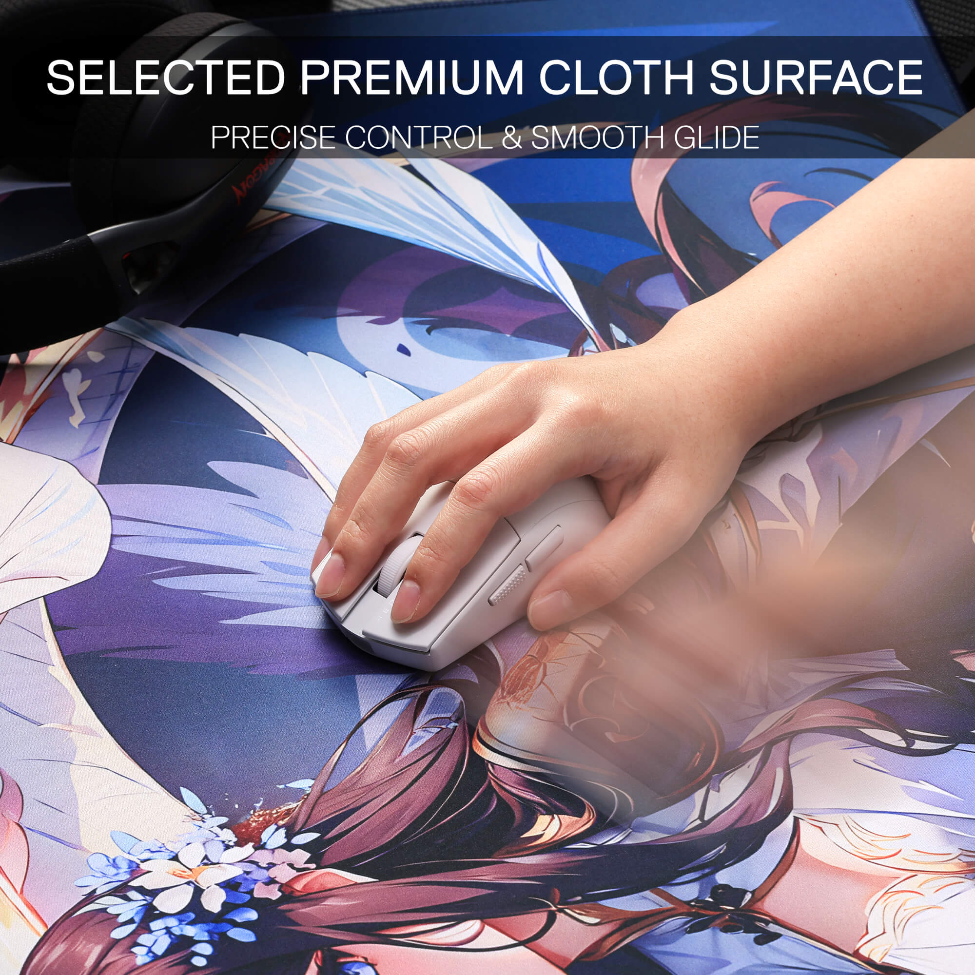 P046 Anime Blue Gaming Mouse Pad/Desk Mat - Image 5