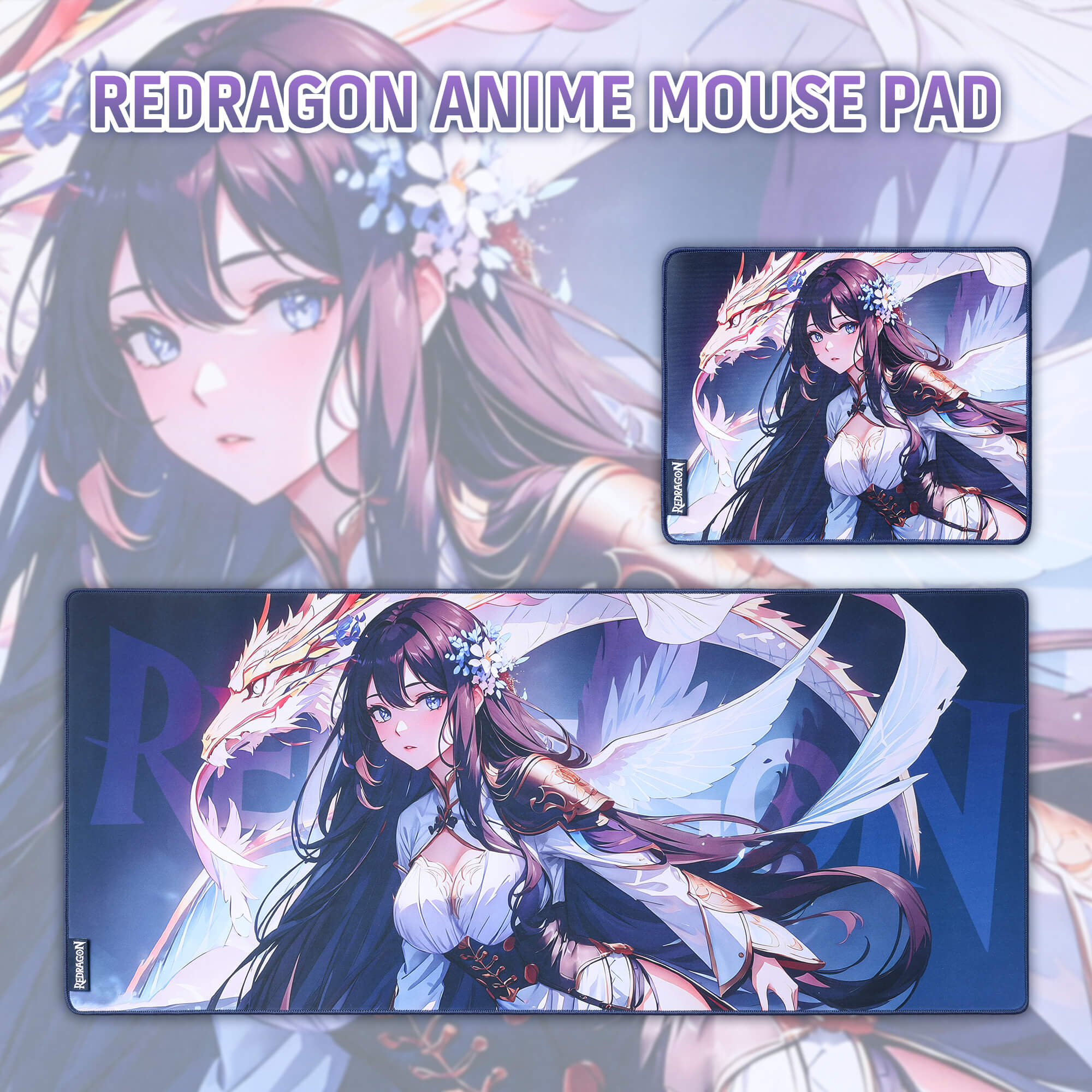 P046 Anime Blue Gaming Mouse Pad/Desk Mat - Image 8