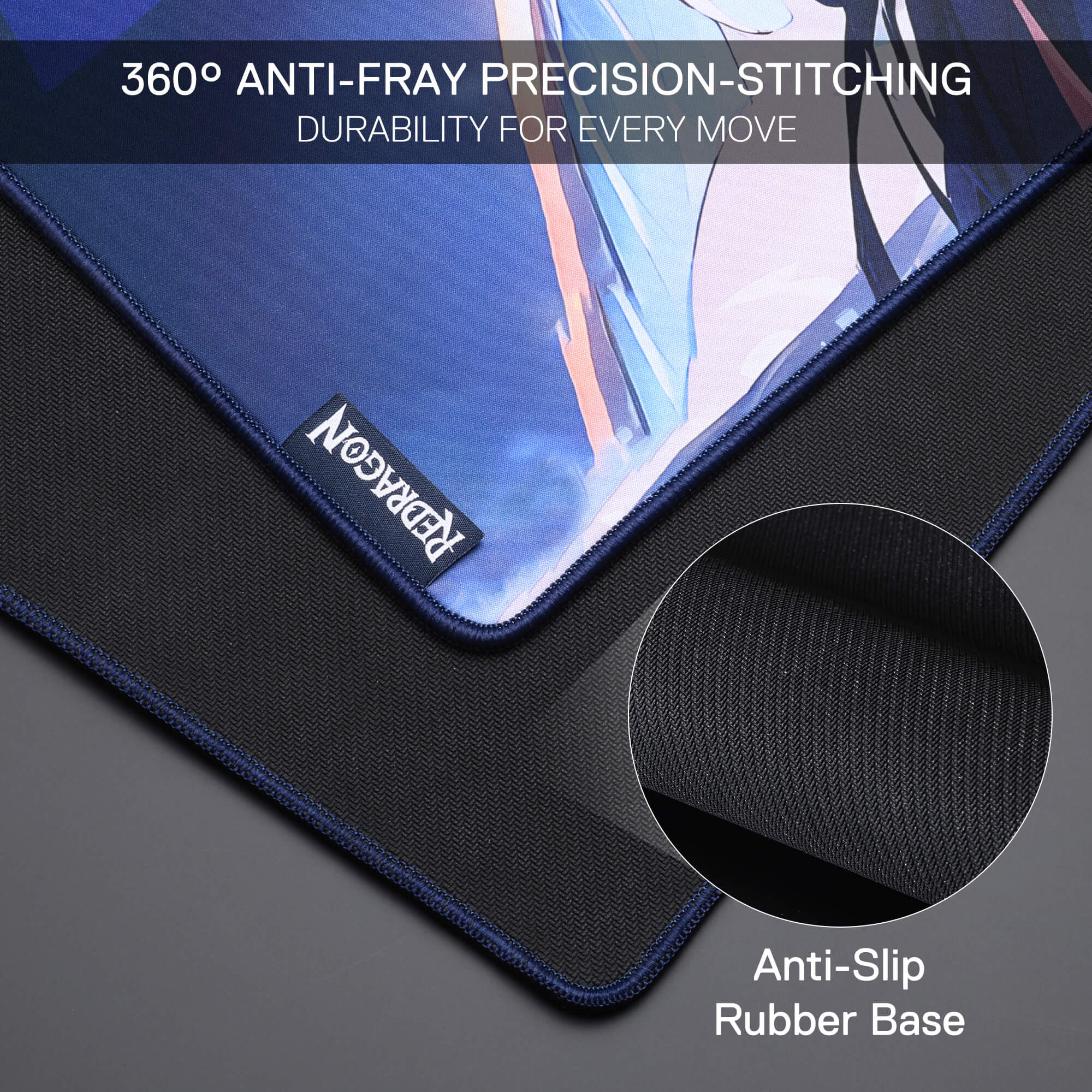 P046 Anime Blue Gaming Mouse Pad/Desk Mat - Image 9