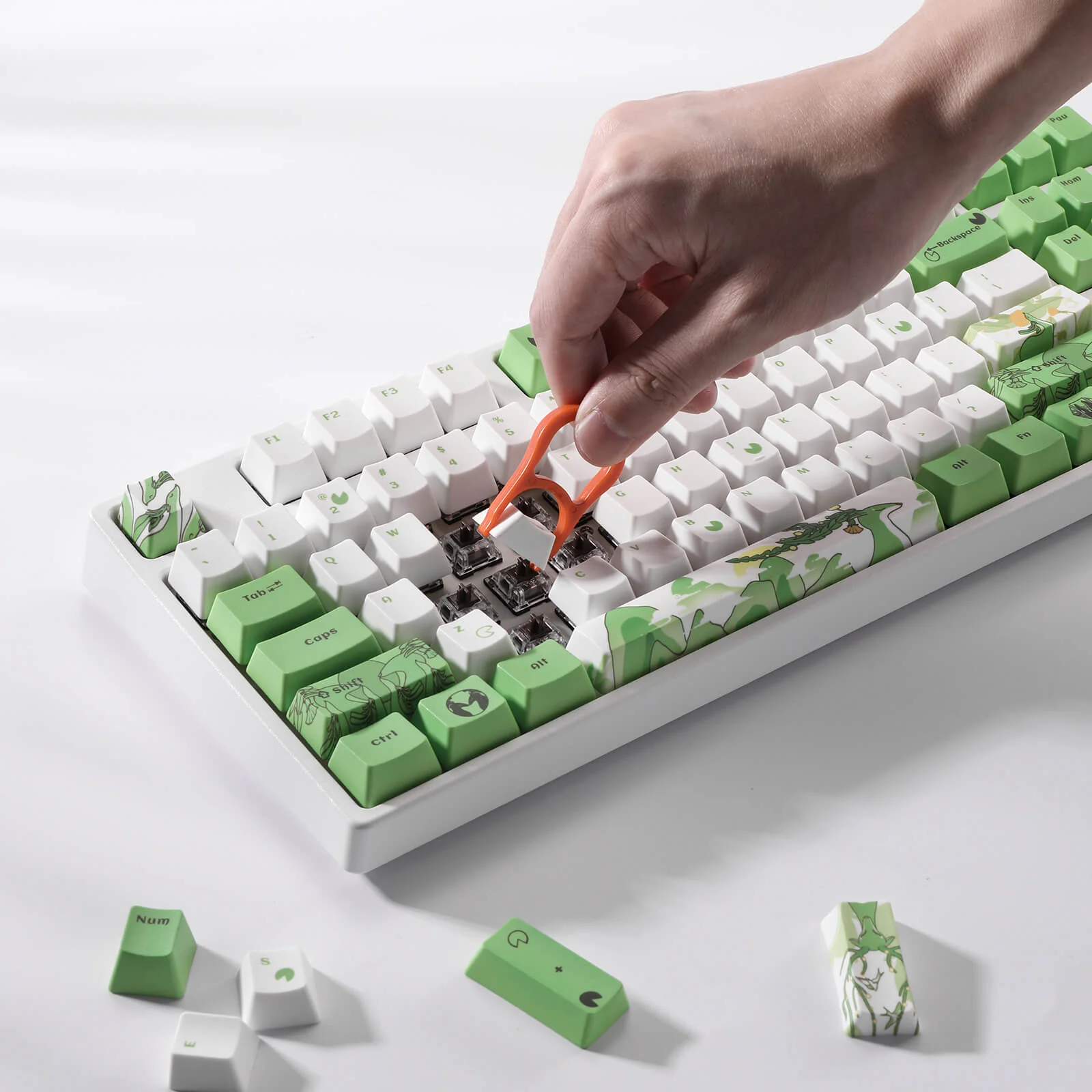 (Only Keycaps) Redragon X LTC PBT 108 Keycaps Set - Green Reindeer - Image 2