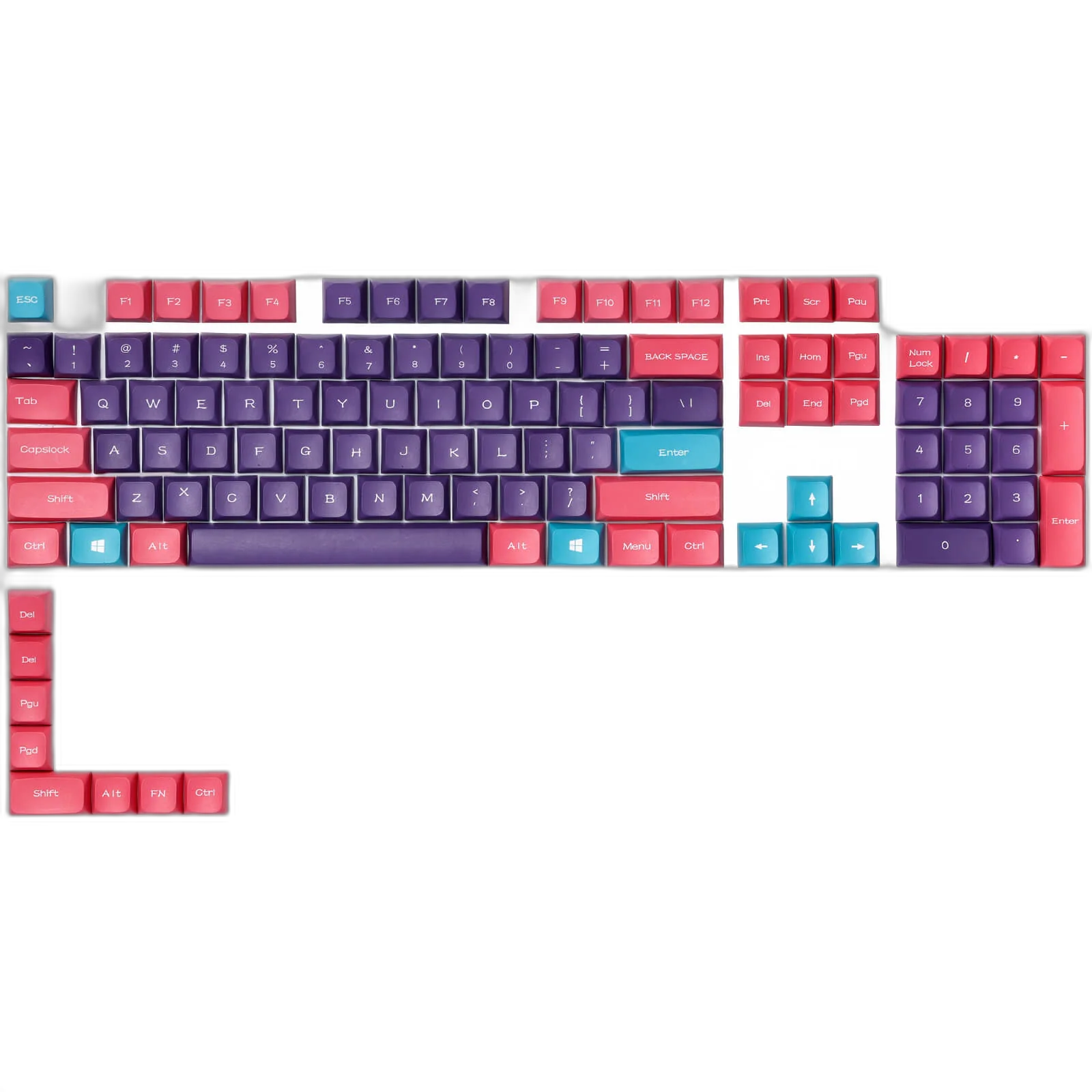 (Only Keycaps) Redragon x LTC PBT Double Shot 112-Key Sublimation Keycaps Set, KDA Profile for ANSI Layout 61/68/84/87/98/104 Keys Mechanical Keyboard, Neon Purple - Image 7