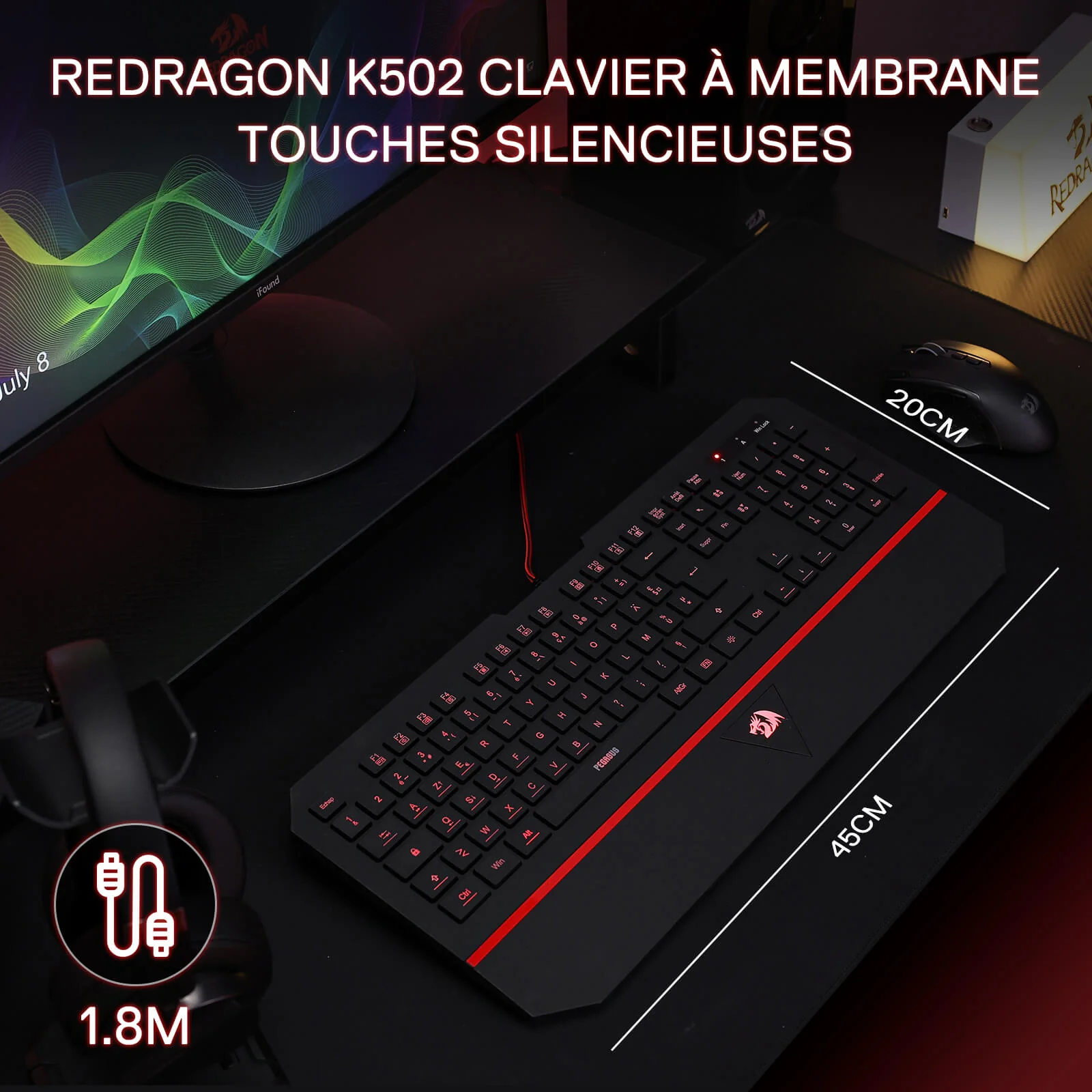 PEGASUS K502 Clavier De Jeu À Membrane Filiaire (French Layout Only) - Image 7